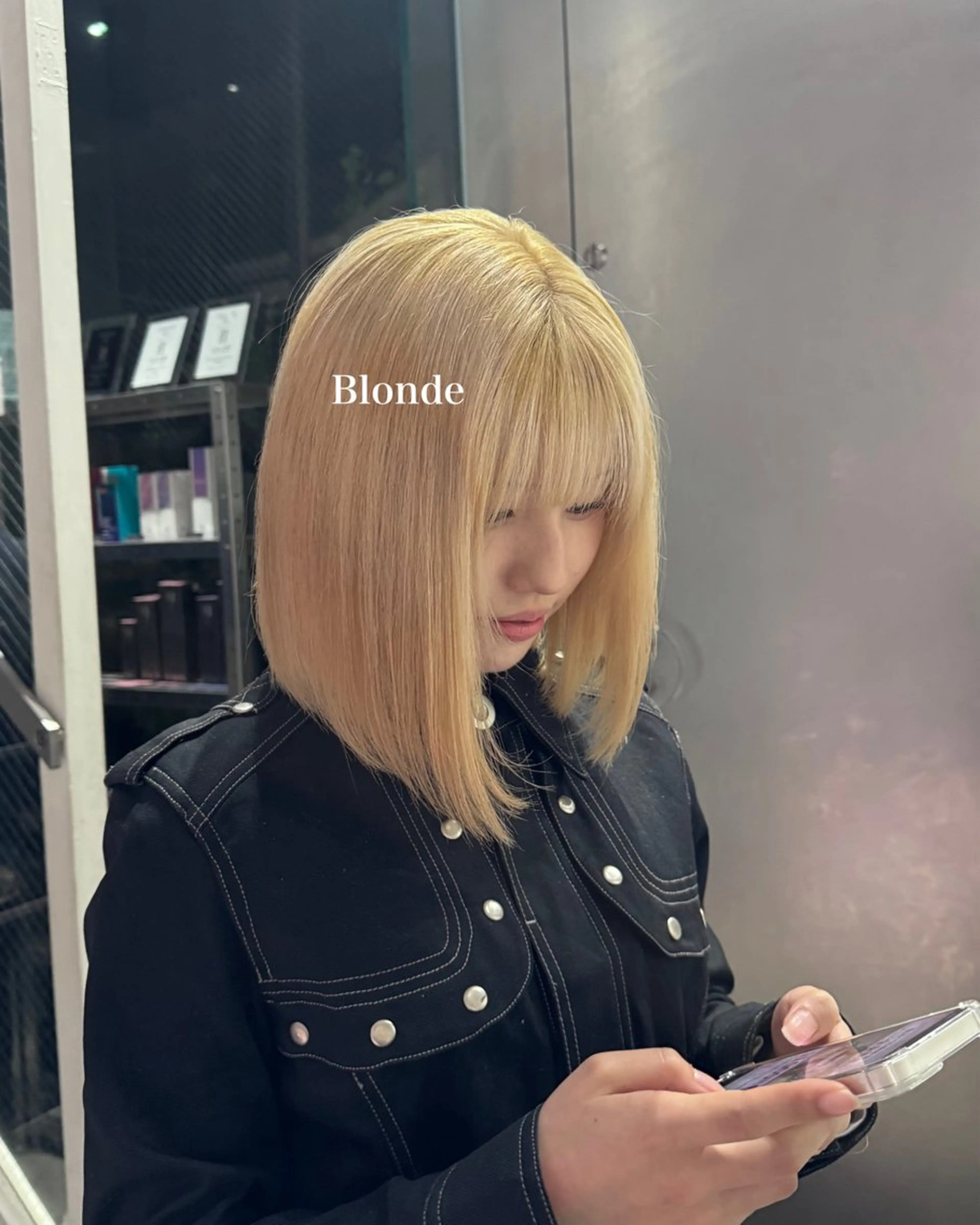 ミディアム カラー 抜きっぱなしブロンド ブロンド ヘアカラー トリートメント mao/天神ブリーチ ハイトーンカラーのヘアスタイル