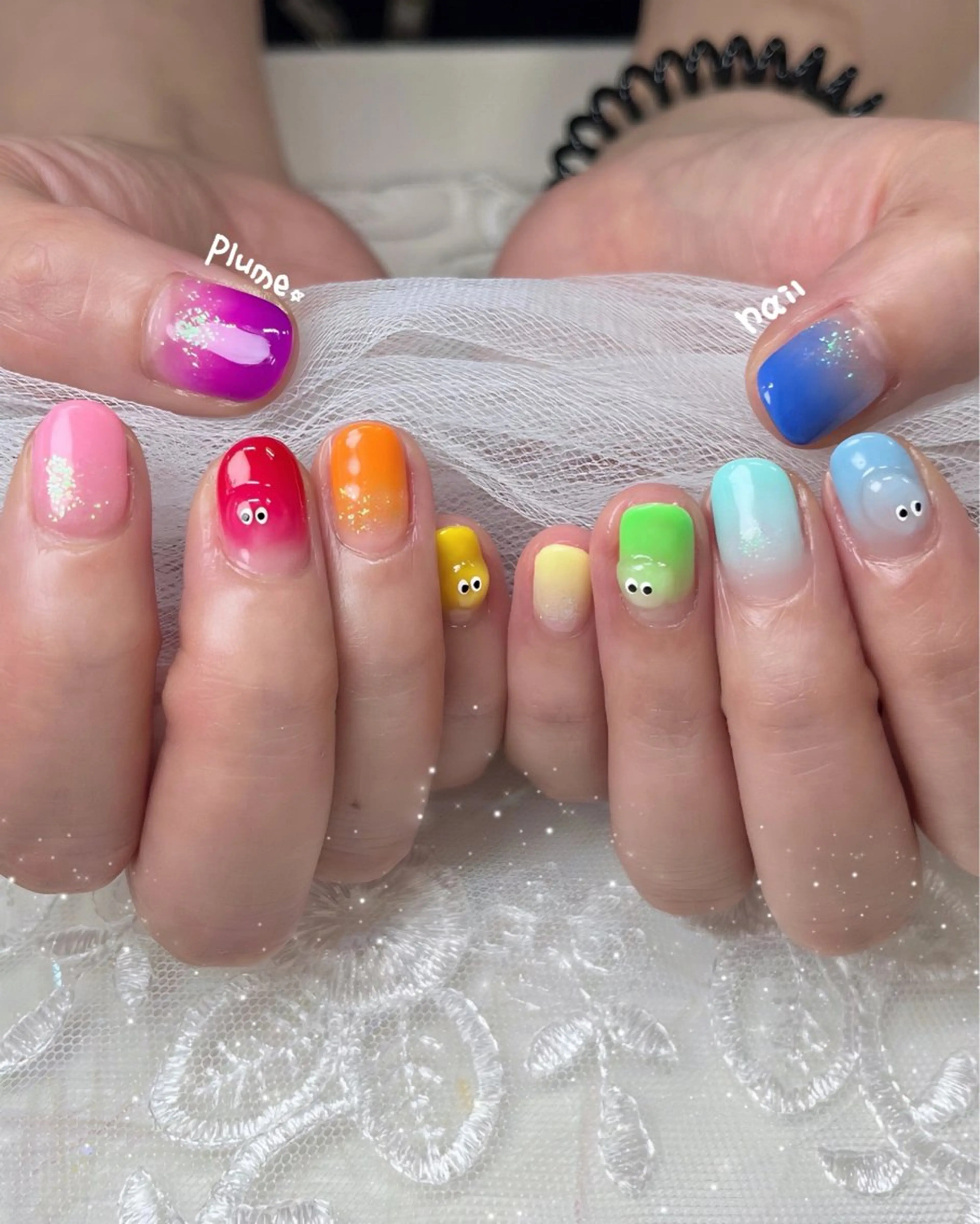 ネイル グラデーション ぷっくりネイル 夏ネイル ハンドネイル plume nail ☆韓国ネイルのネイルデザイン