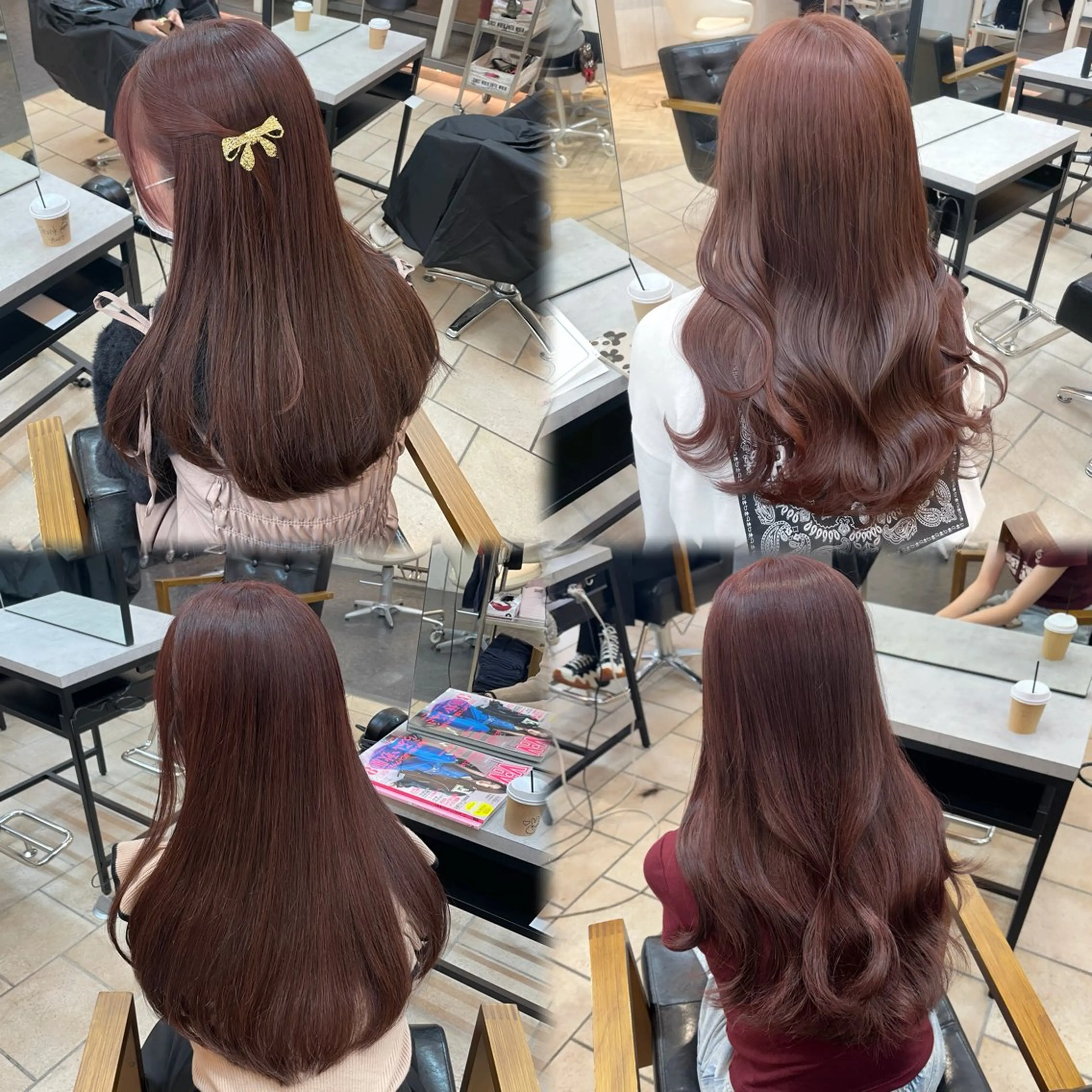 ロング ピンクブラウン ヘアカラー 渋谷/ブリーチなし カラー/ひなののヘアスタイル