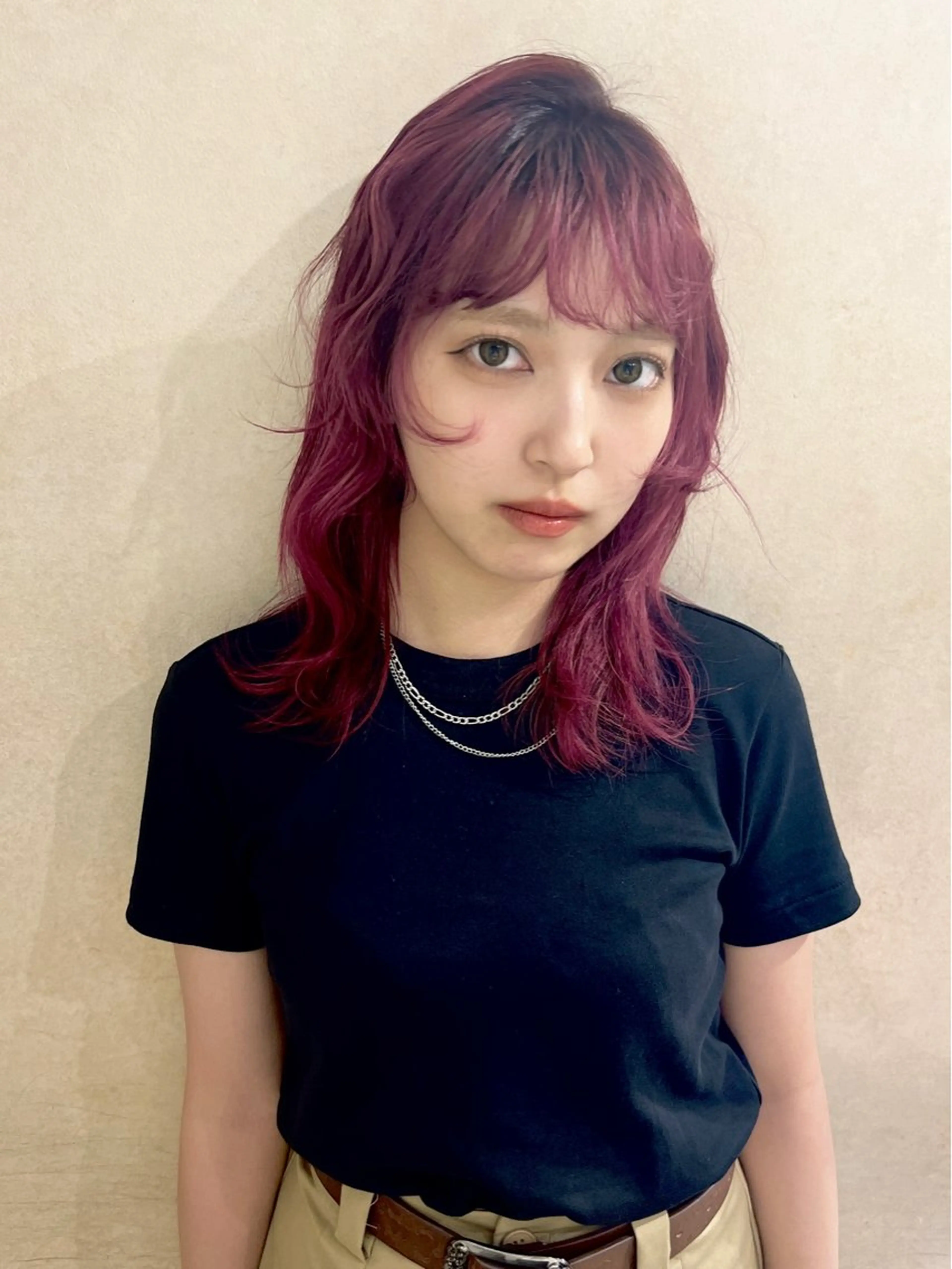 セミロング カラー ハイトーン/ピンク カラー/めい🎀のヘアスタイル