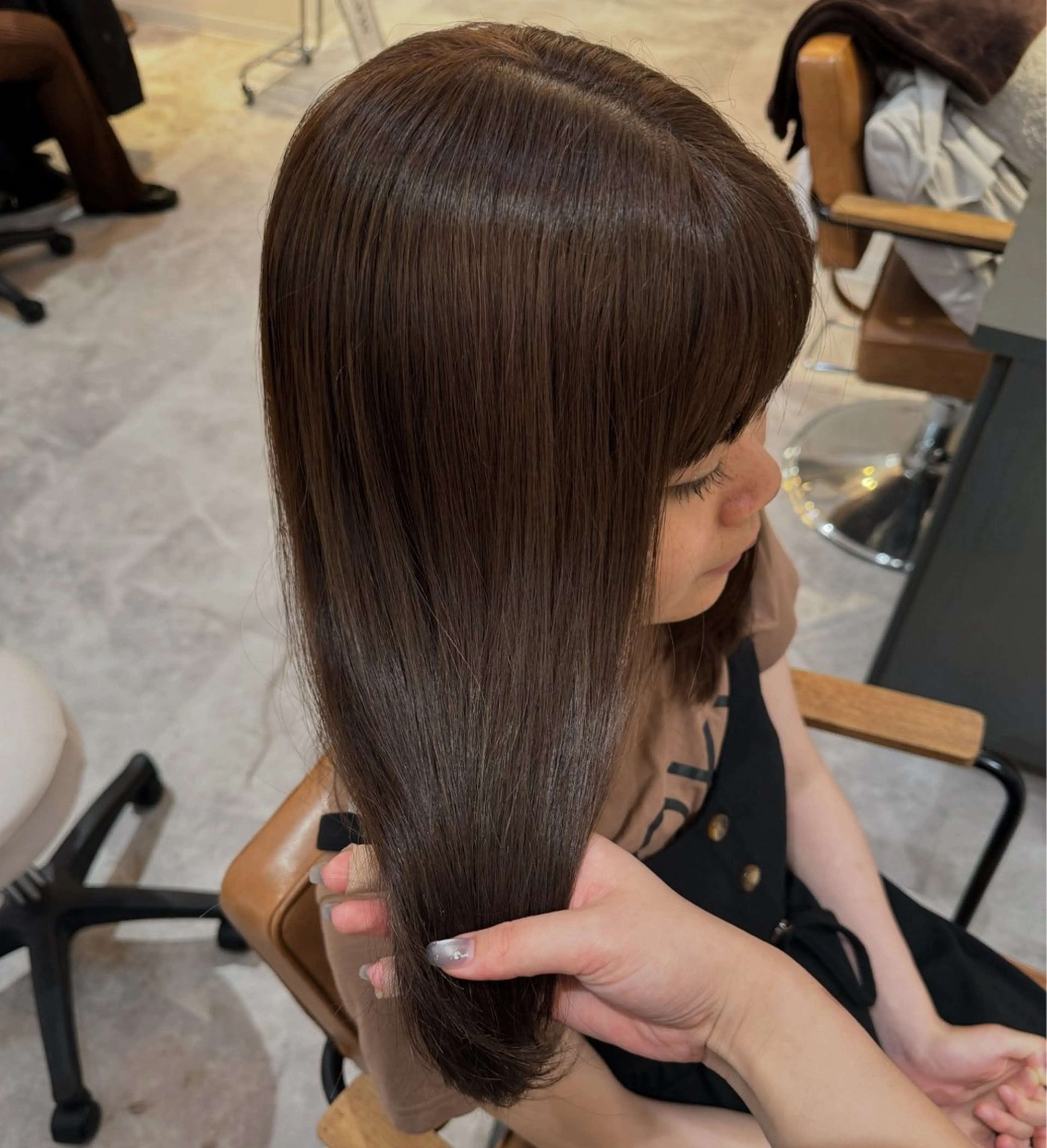 セミロング カラー 赤み無し柔らかカラー 【梅田】madokaのヘアスタイル