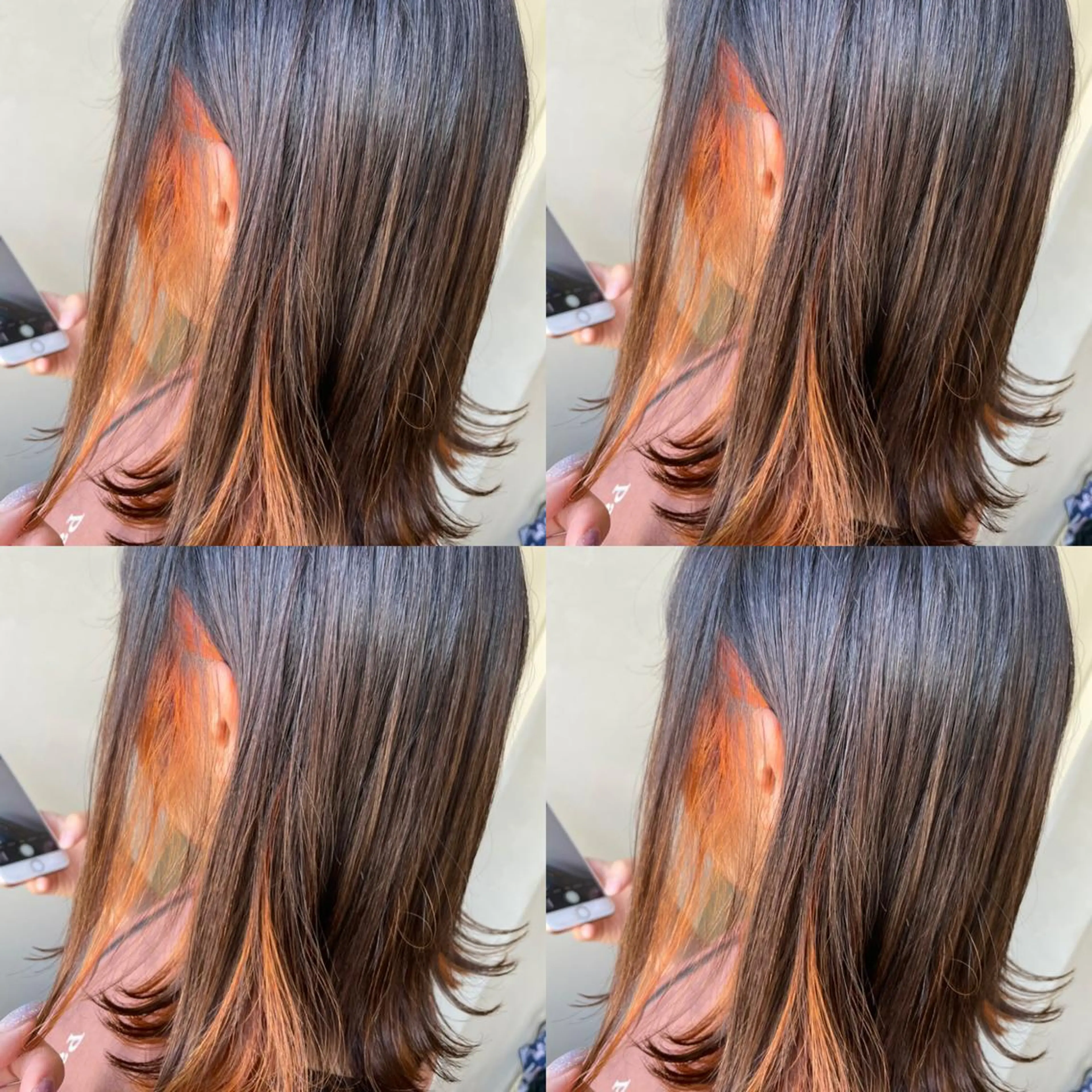 セミロング ヘアカラー MOMO KAのヘアスタイル