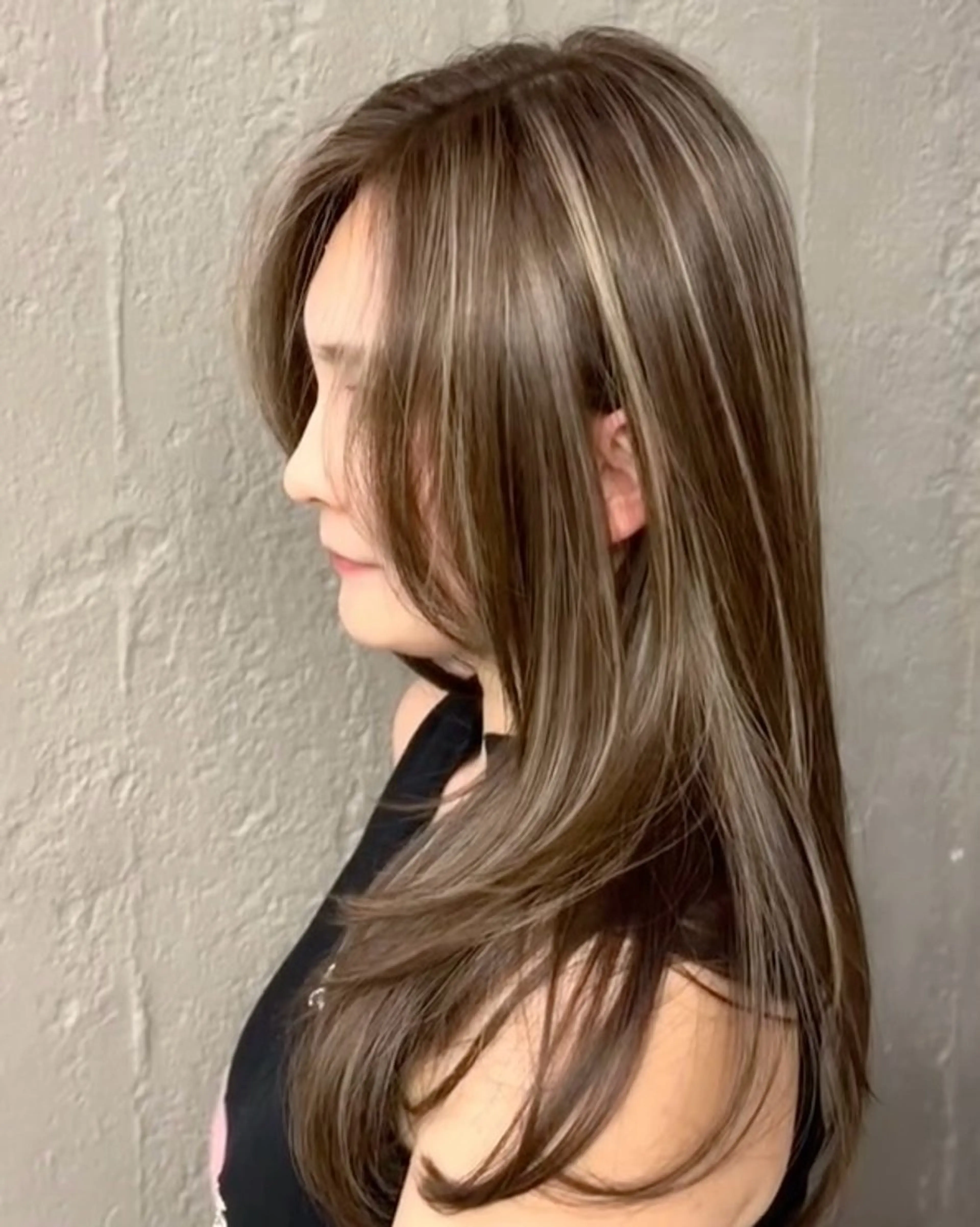 ロング カラー 尹兆奎美容室所属・パーマ/ブリーチ 新大久保/シンのヘアスタイル