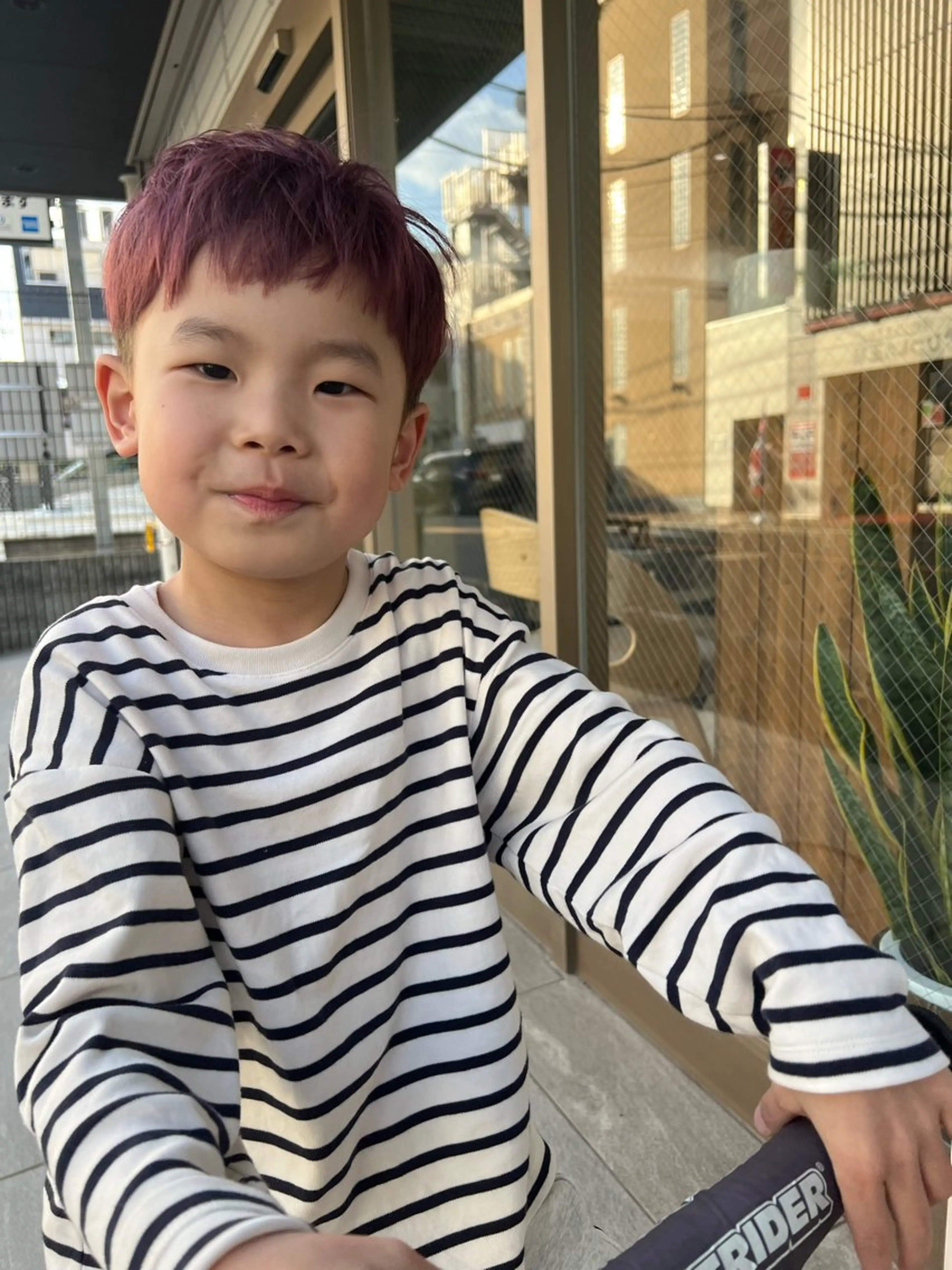 キッズ カット ヘアカラー トリートメント 艶ボブ🤎暖色カラー 縮毛矯正/メンズ💈のヘアスタイル