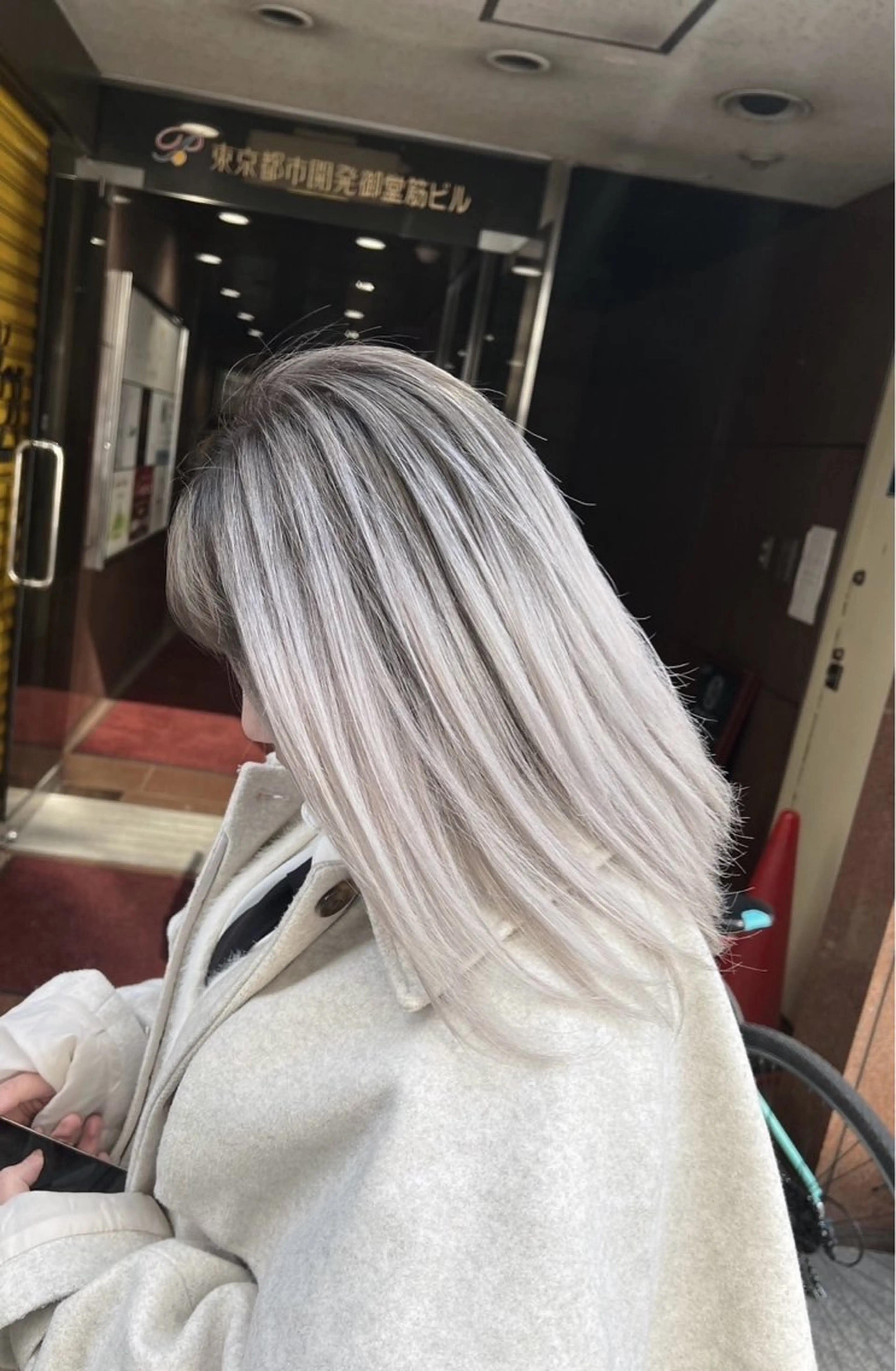 セミロング カラー バレイヤージュ シルバー ホワイトシルバー レイヤーカット ヘアカラー トリートメント ROBIN所属・指名数No.1 /NAOYAのヘアスタイル