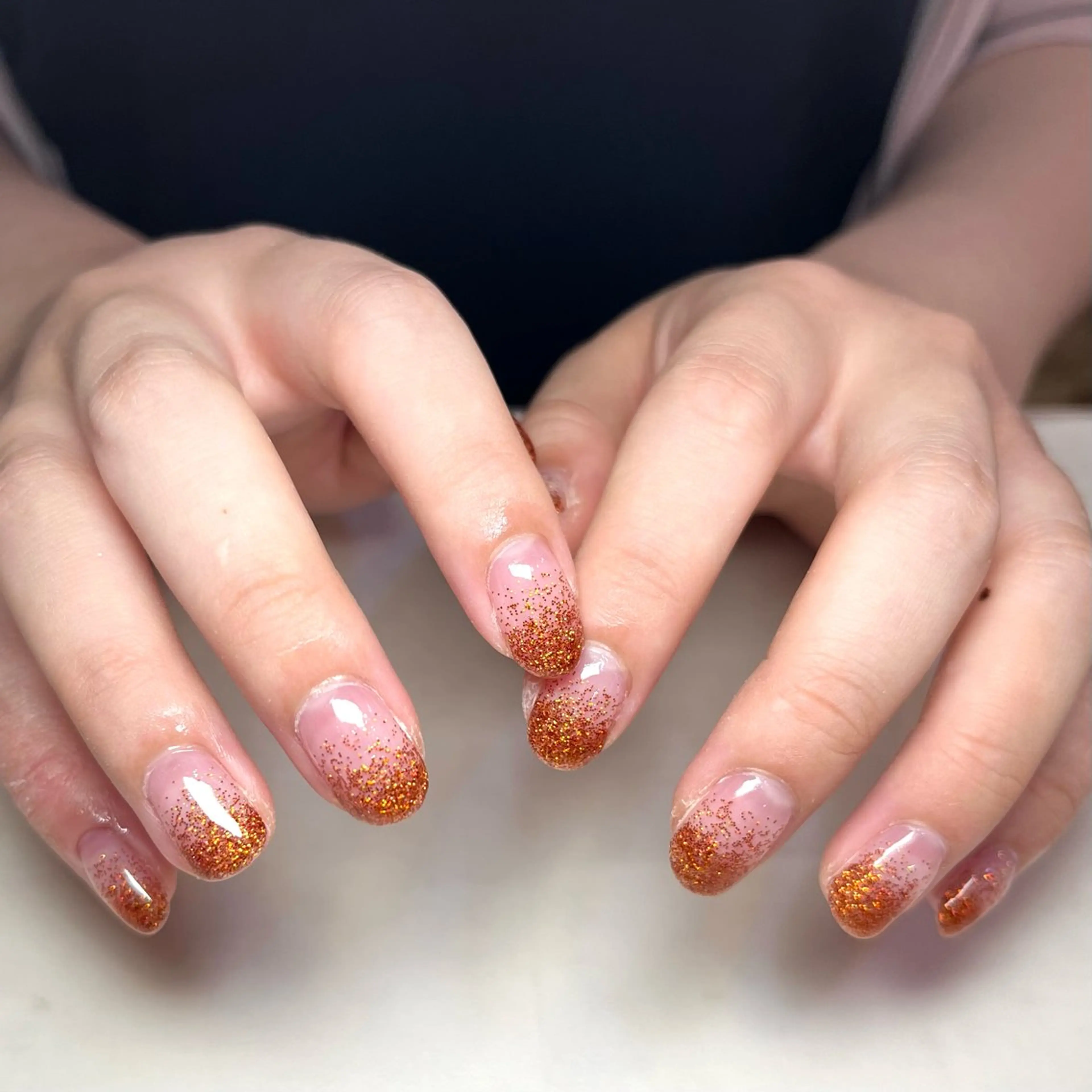 ネイル ラメ(グリッター) ラメグラデーション 🌻Sunrich Fuka🌻のネイルデザイン