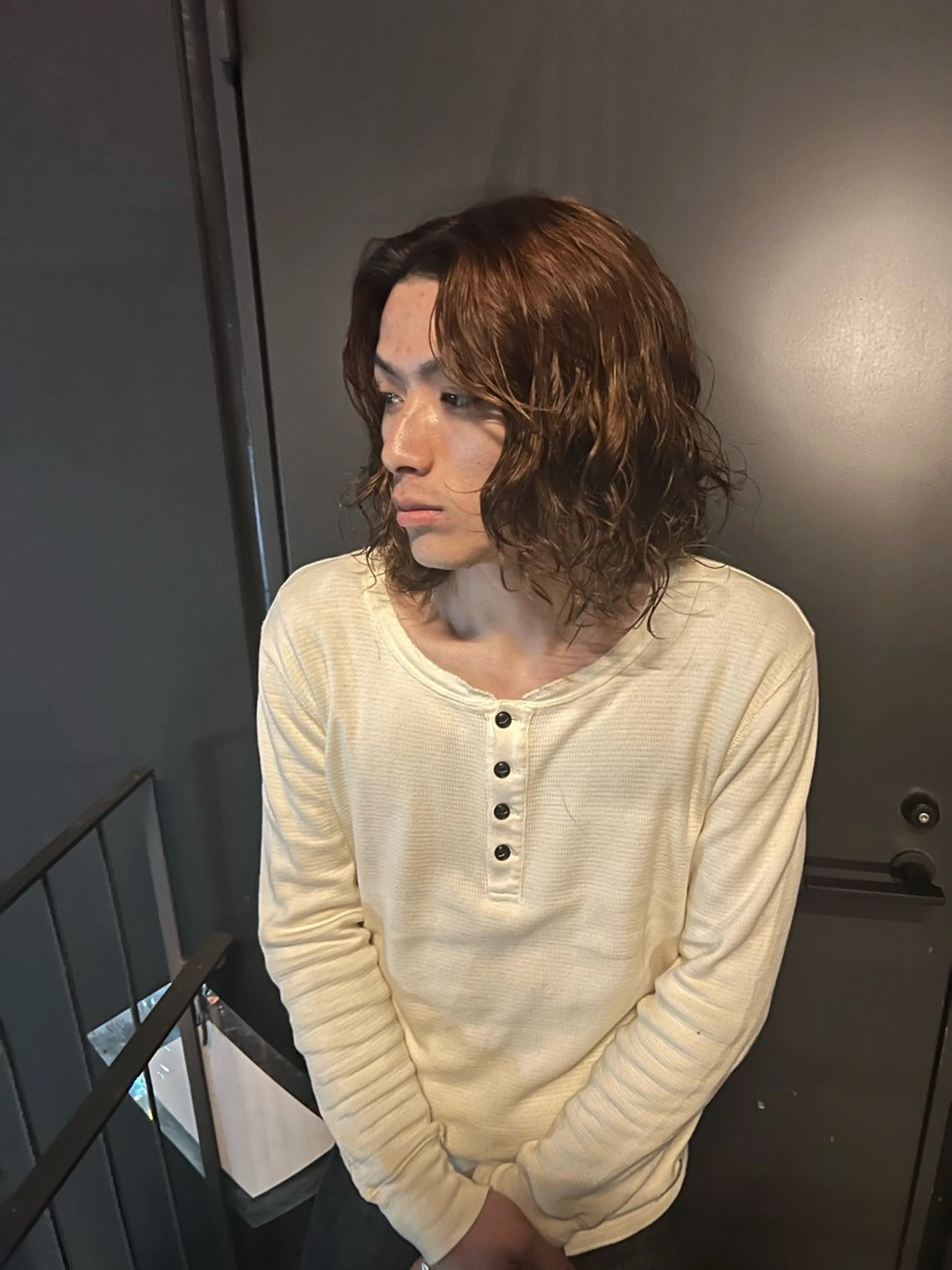 カラー パーマ メンズ カット ヘアカラー パーマ 🌀toa/波巻き✨ /メンズパーマ／栄のヘアスタイル