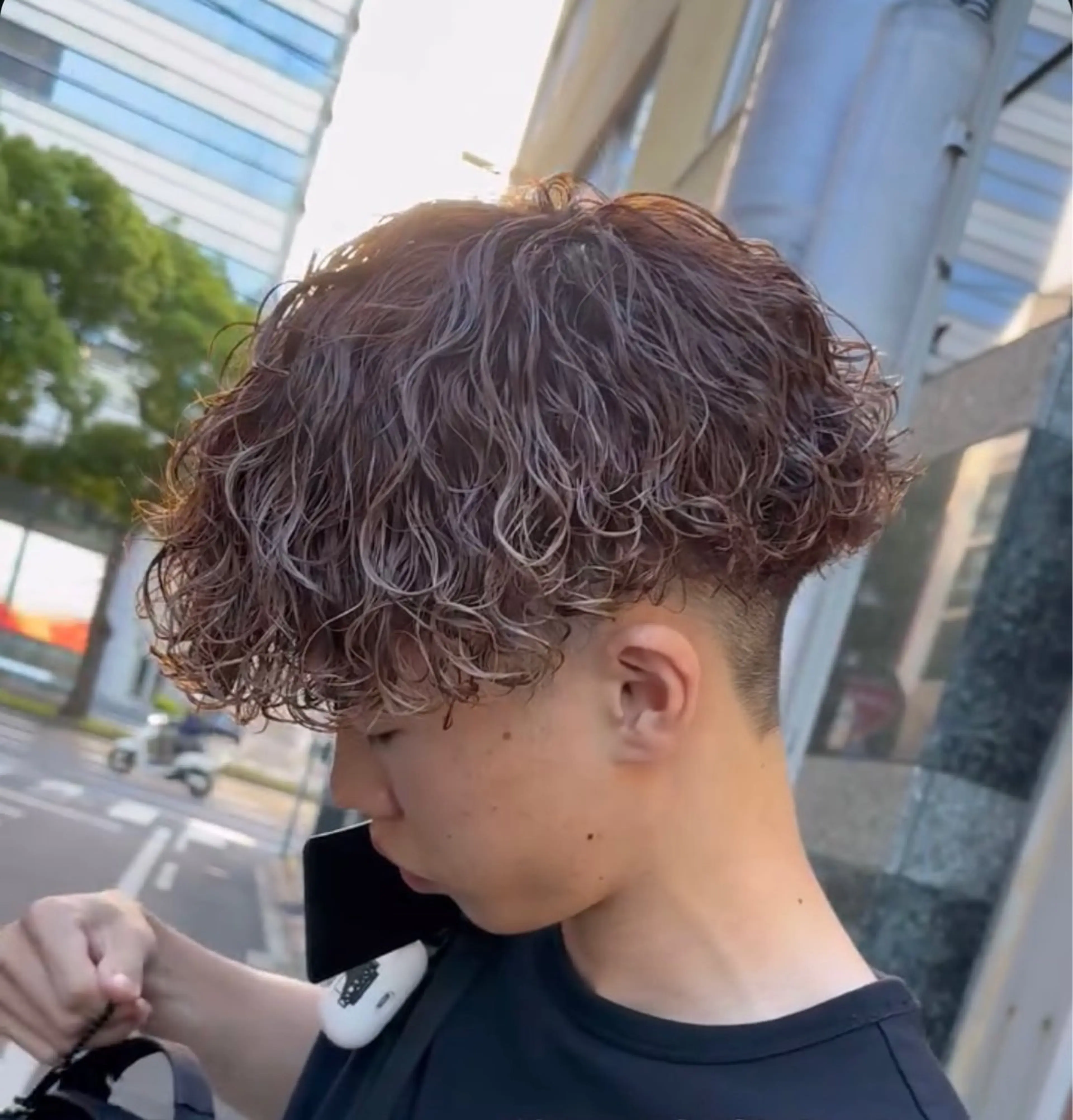 men's波巻きパーマの写真