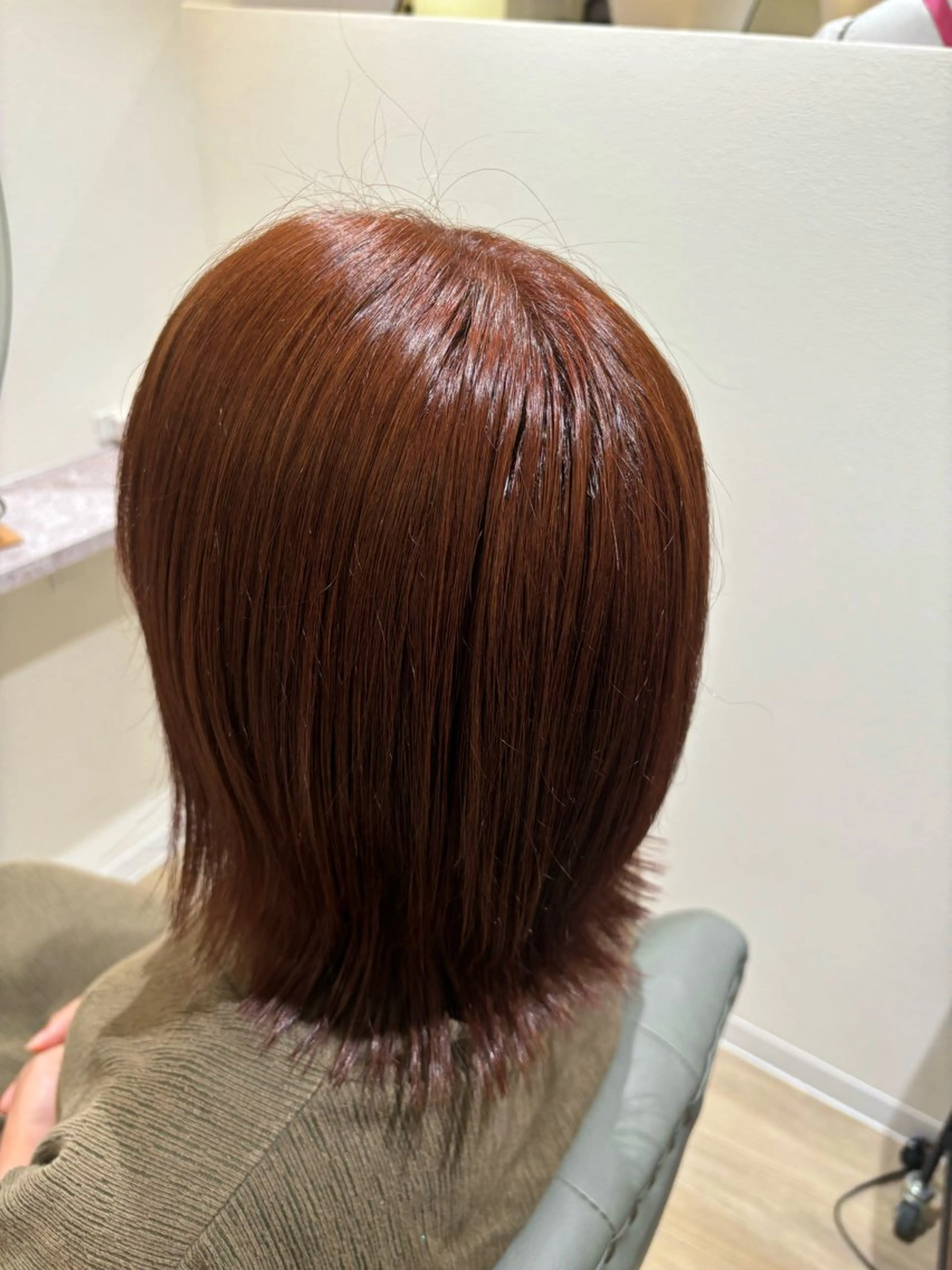 カラー ブラウンカラー ピンクカラー 中田 渚のヘアスタイル