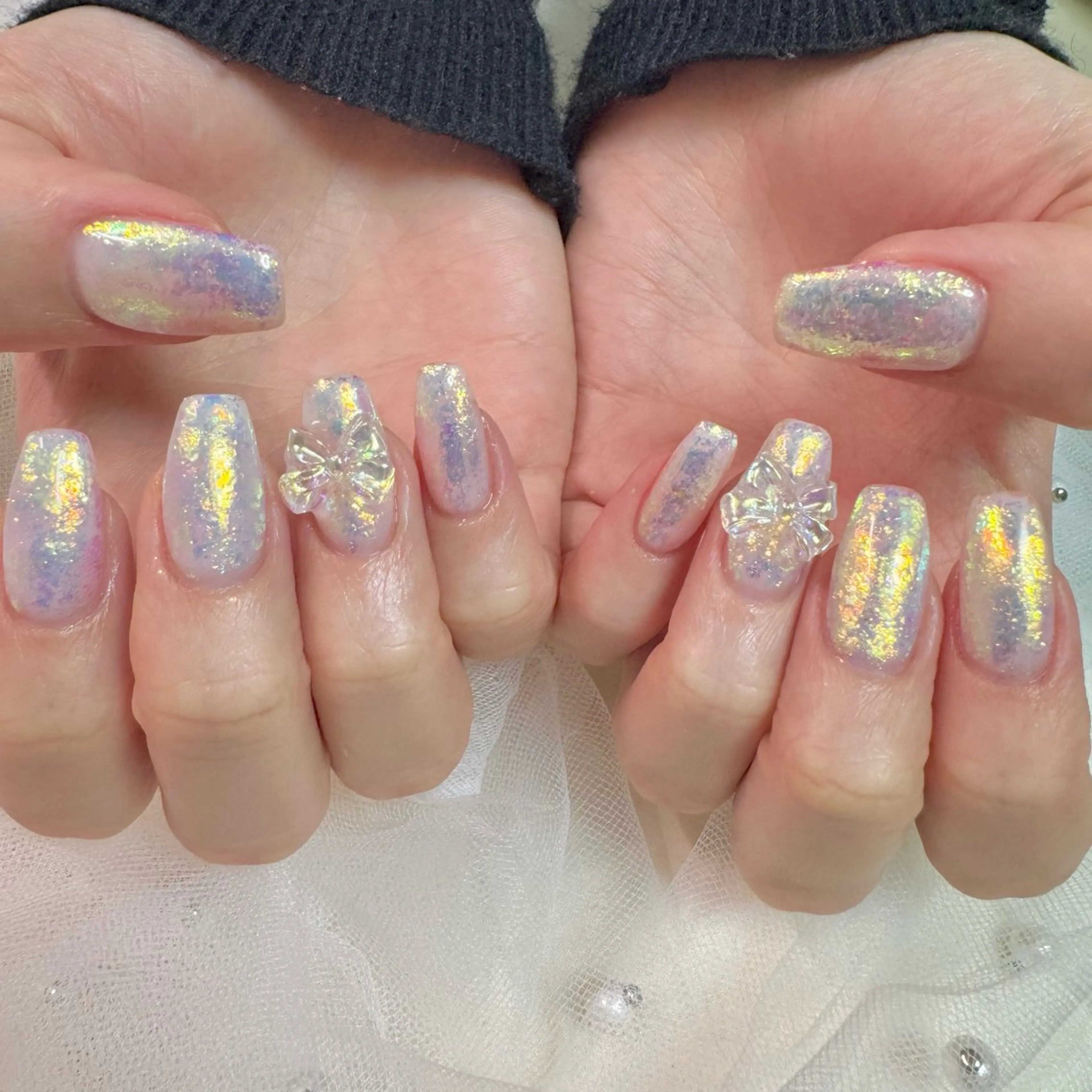 ネイル リボン nail salon e'mu💐のネイルデザイン