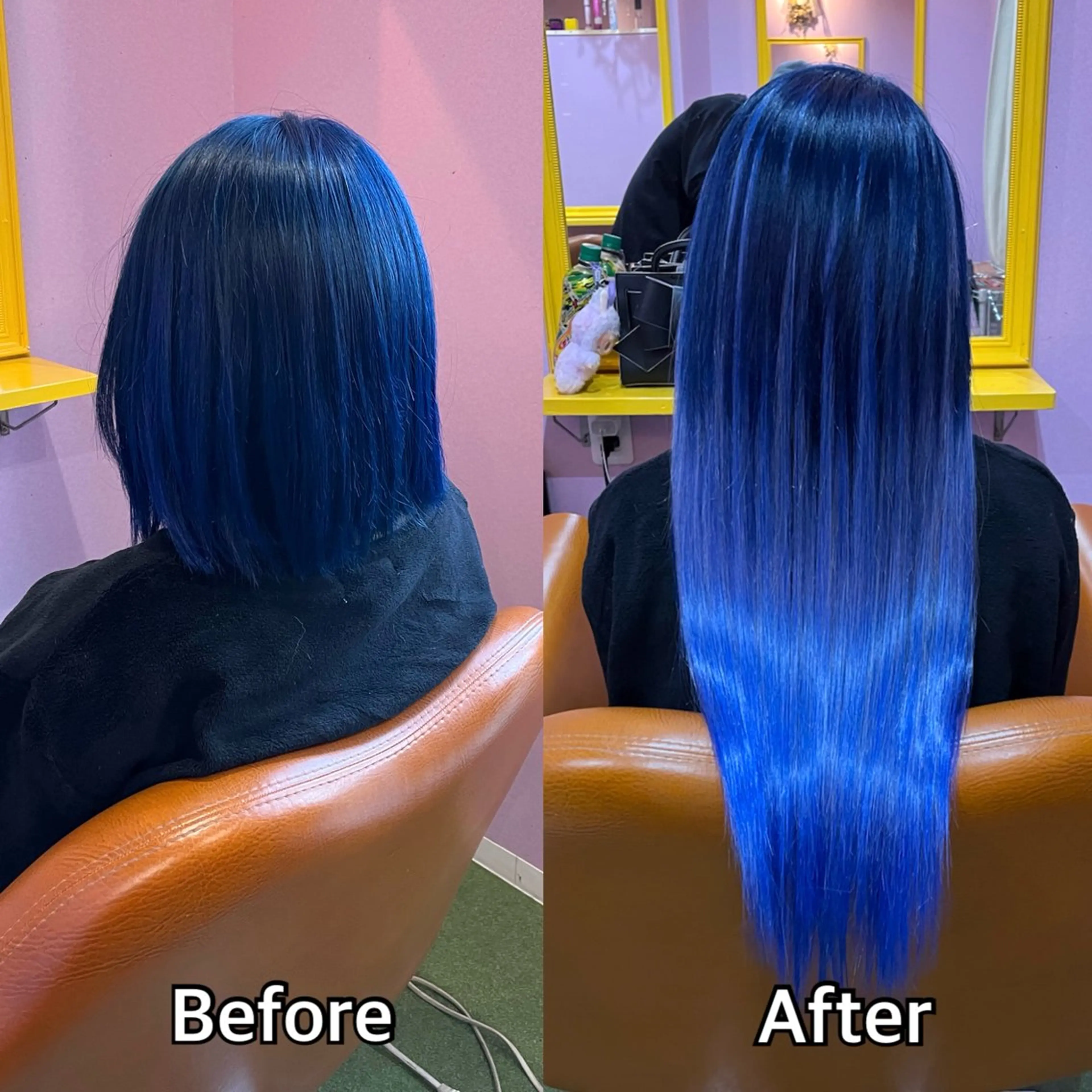 ロング エクステ シール＋ちび編み込み エクステ梅田🐨のヘアスタイル