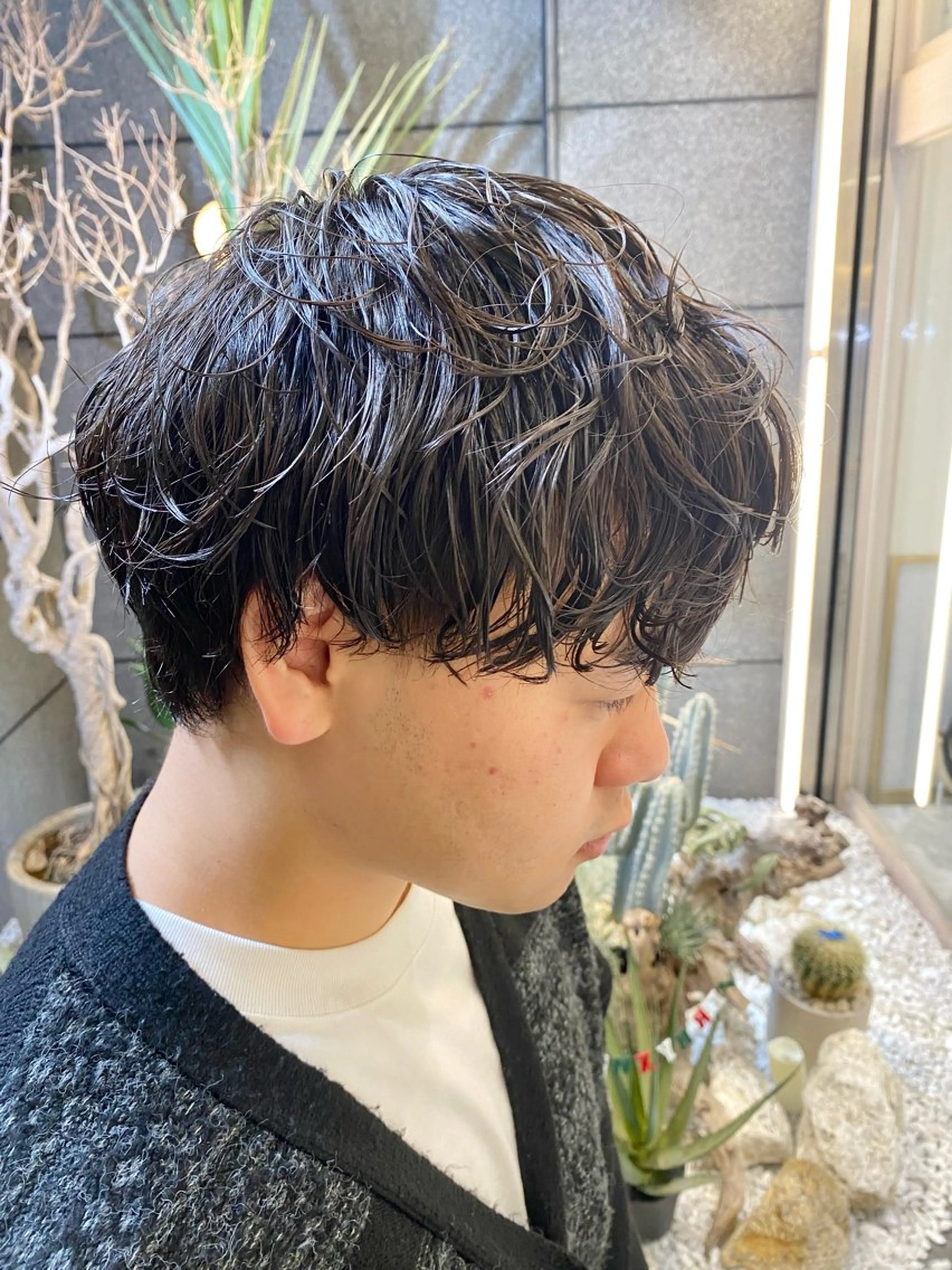 ショート パーマ メンズ カット パーマ 酸スト/フェザー パーマ/三谷海斗のヘアスタイル