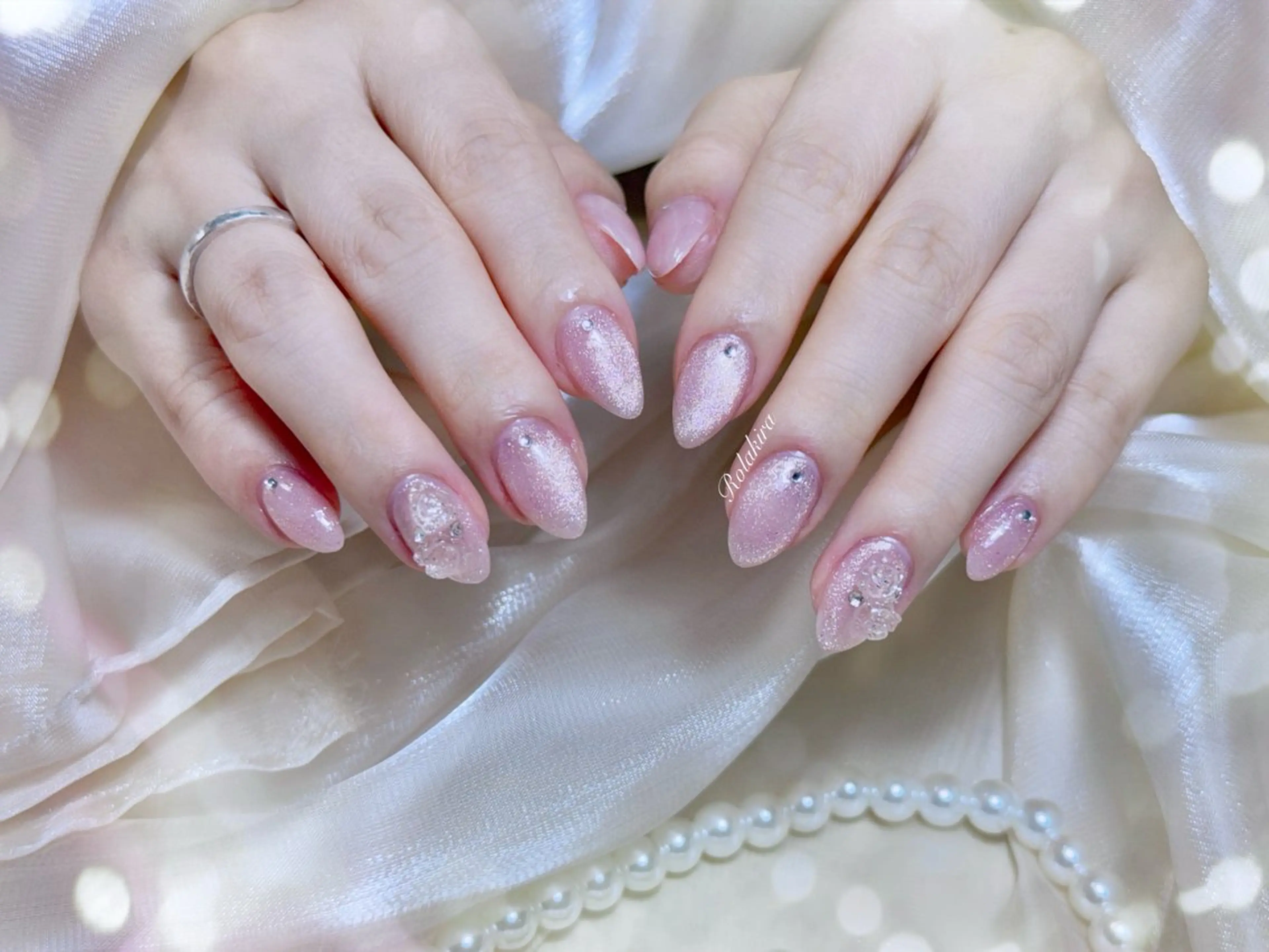 ネイル チークネイル 長さ出し フレンチネイル ジェルネイル 韓国ネイル ハンドネイル Rola kira nail salon所属・Rola kira 麗のネイルデザイン