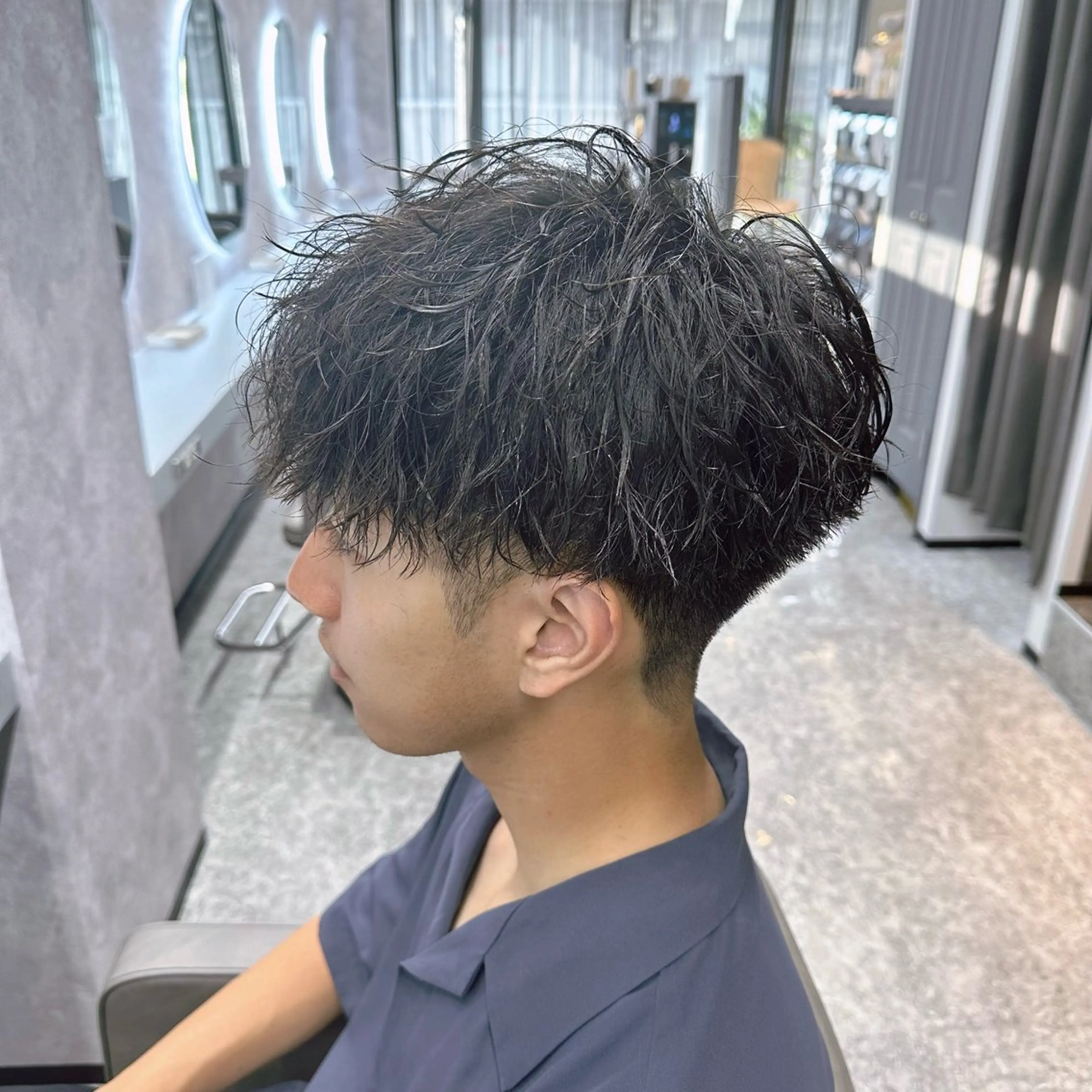 パーマ メンズ カット パーマ メンズパーマ🔵 ハイトーン✨原田慎也のヘアスタイル