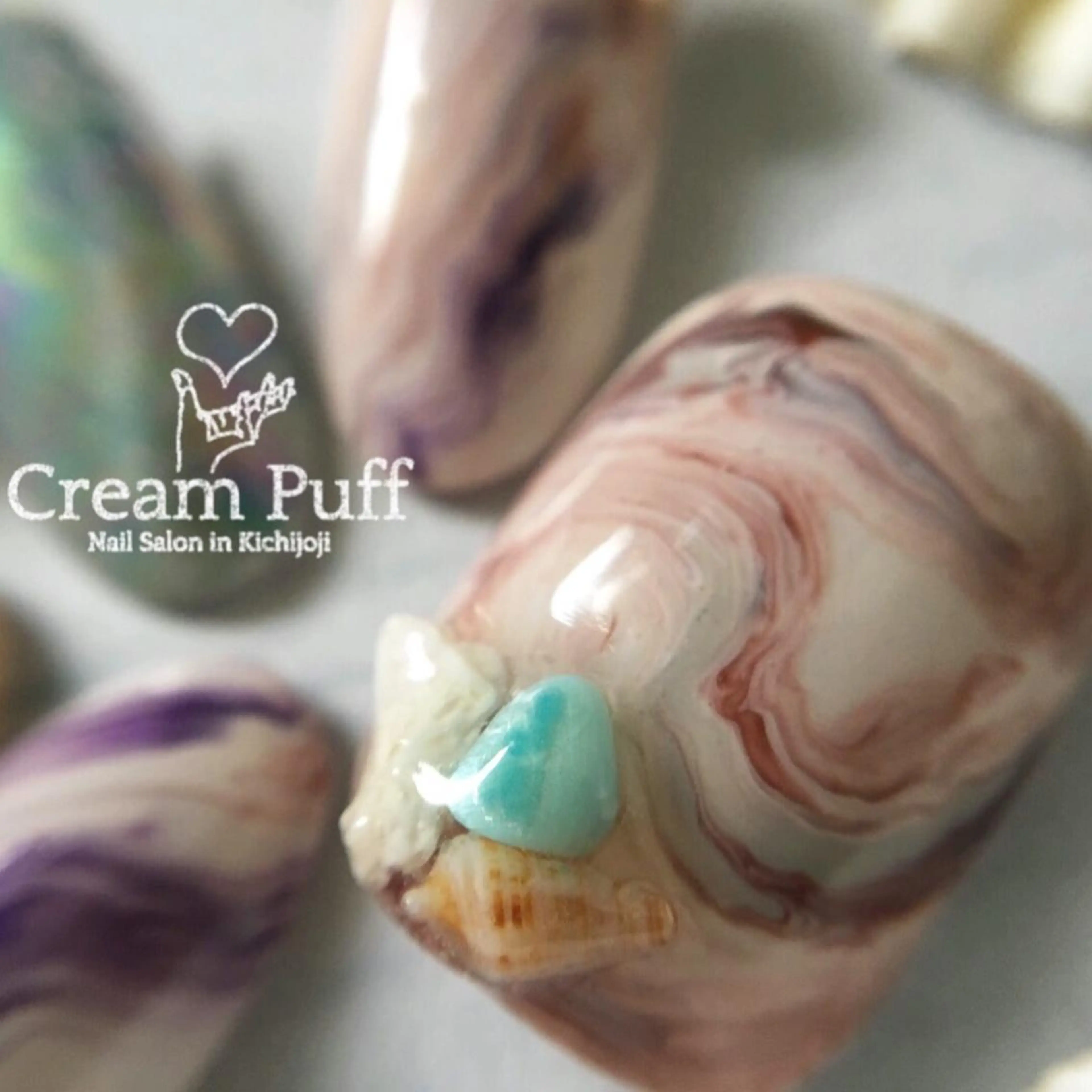 ネイル アートネイル 大理石ネイル(マーブル) HAMANO MIKAのネイルデザイン