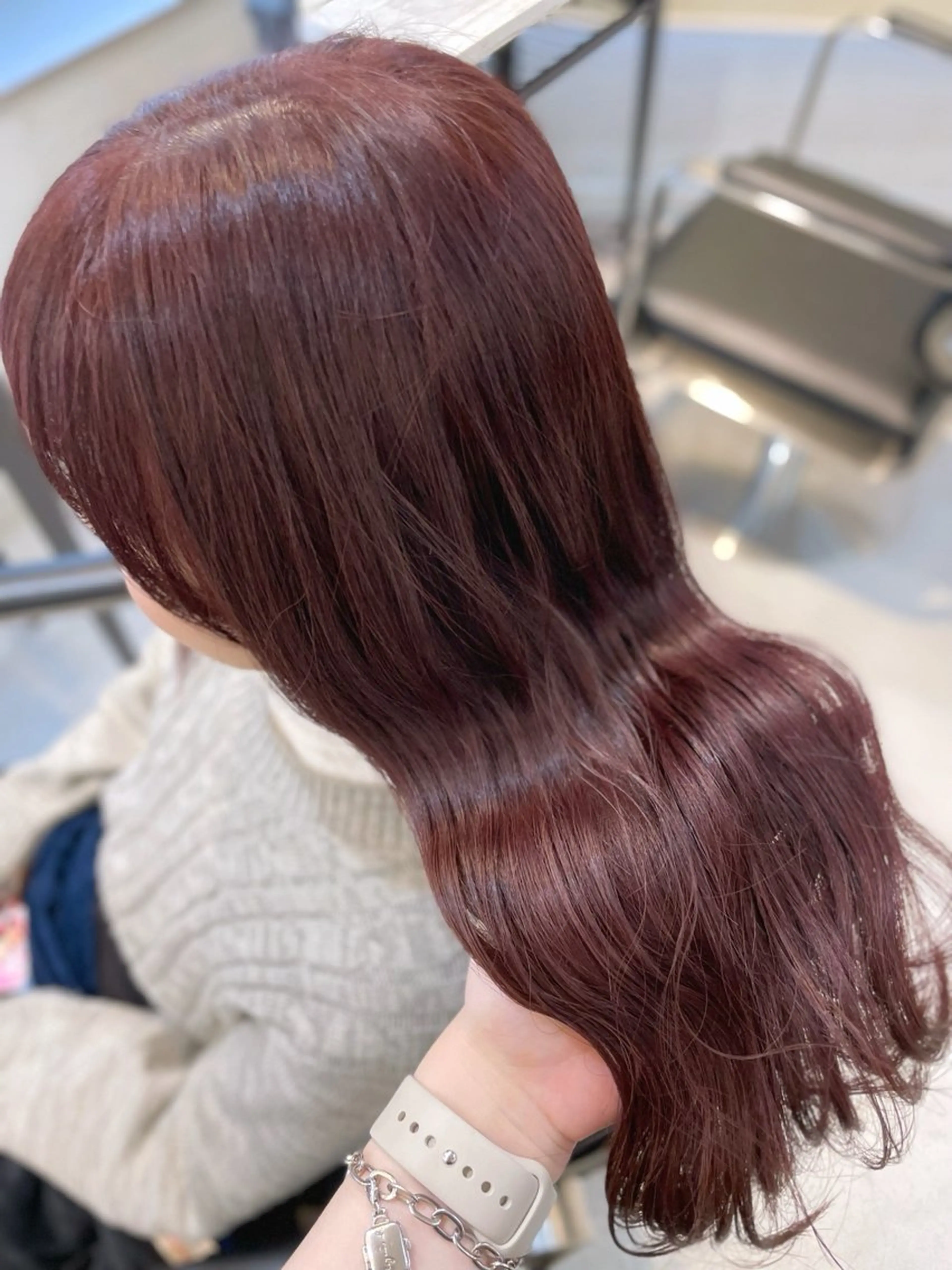ロング カラー ブラウンカラー レッドカラー レッドブラウン noa hair design 町田店所属・miyu♡̷̷ 韓国ヘア/顔まわりのヘアスタイル