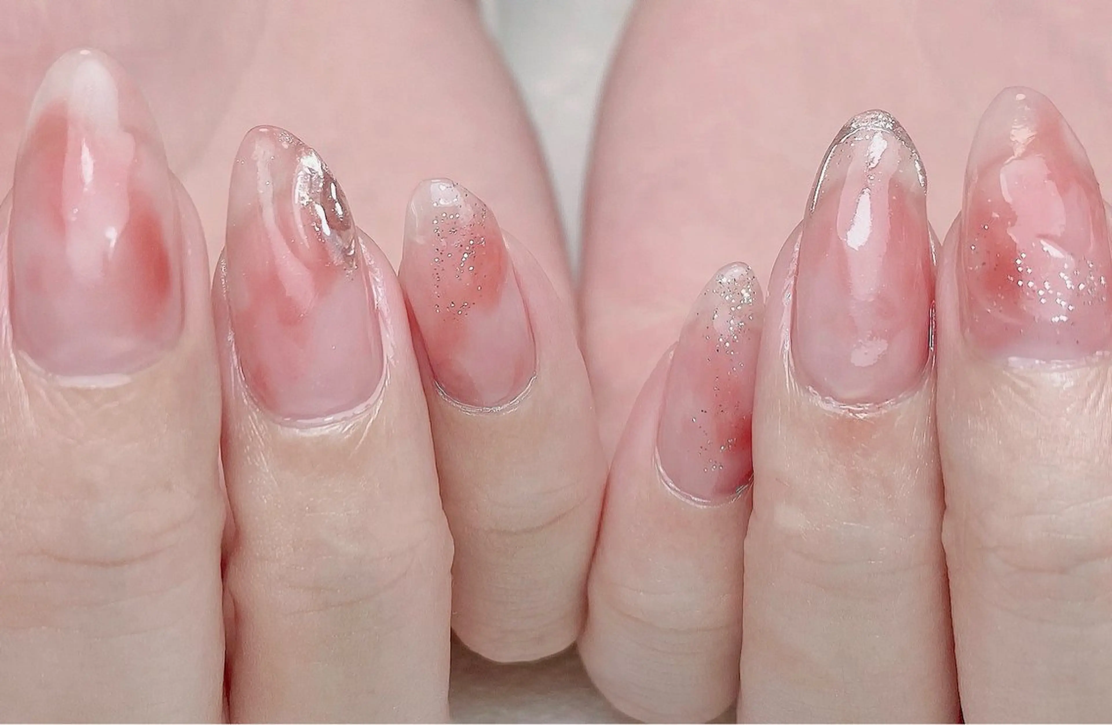 ネイル フラッシュネイル フレンチネイル ミラーネイル 持ち込み ニュアンスネイル ハンドネイル Nail Salon K 🧸美爪育成のネイルデザイン