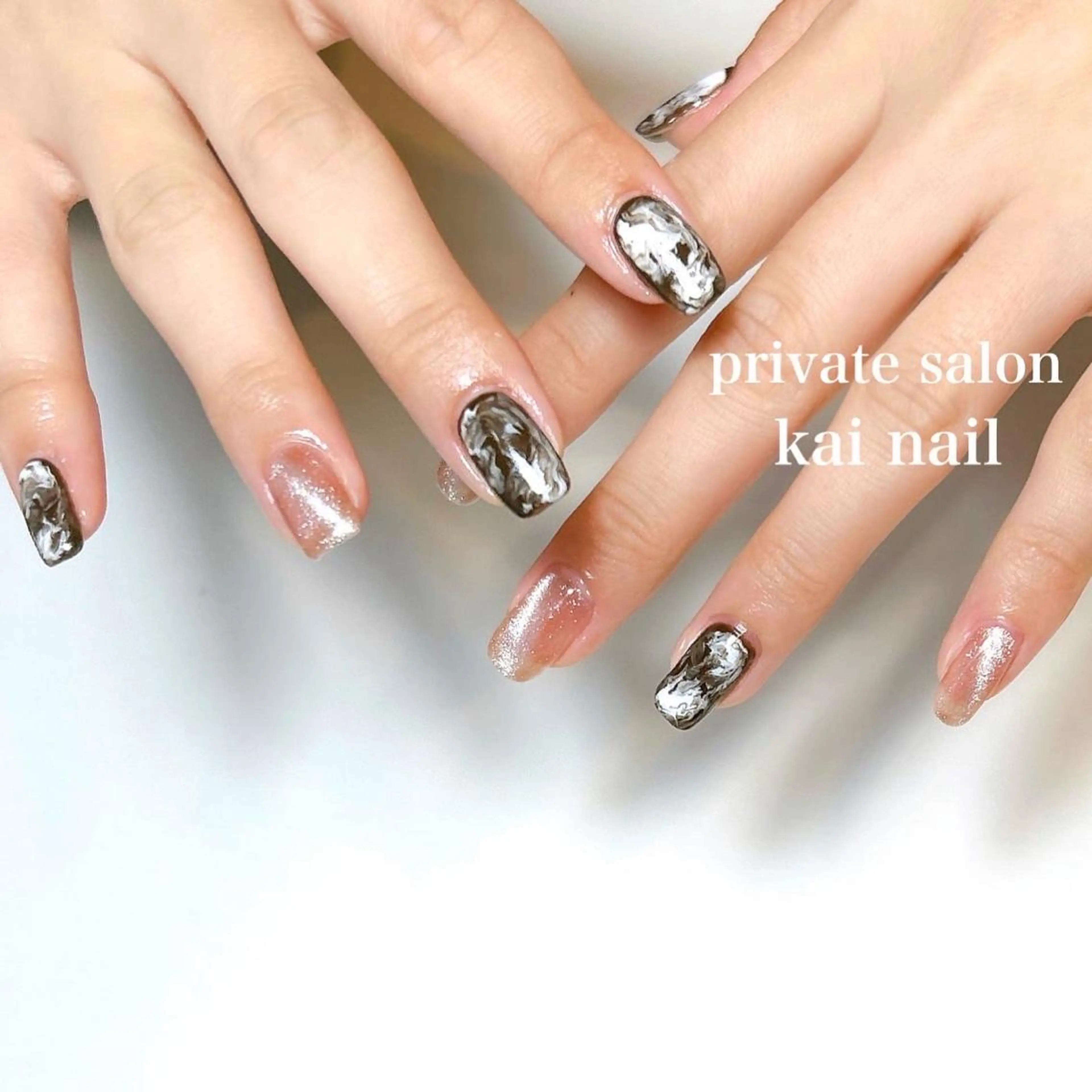 ネイル ジェルネイル 韓国ネイル マグネットネイル ニュアンスネイル パラジェル Kai  nail Mayukoのネイルデザイン