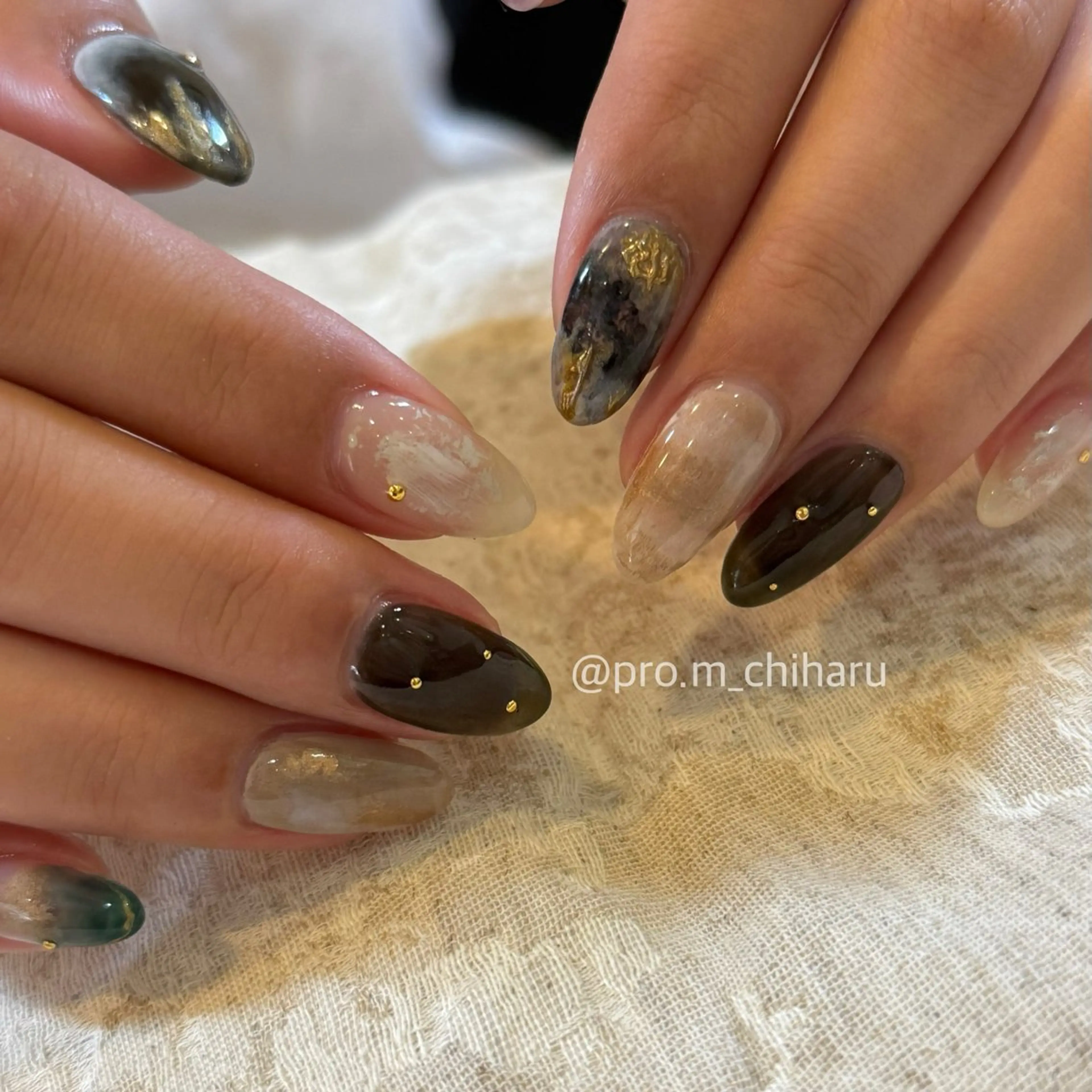 ネイル 持ち込み ニュアンスネイル ハンドネイル pro.M chiharuのネイルデザイン