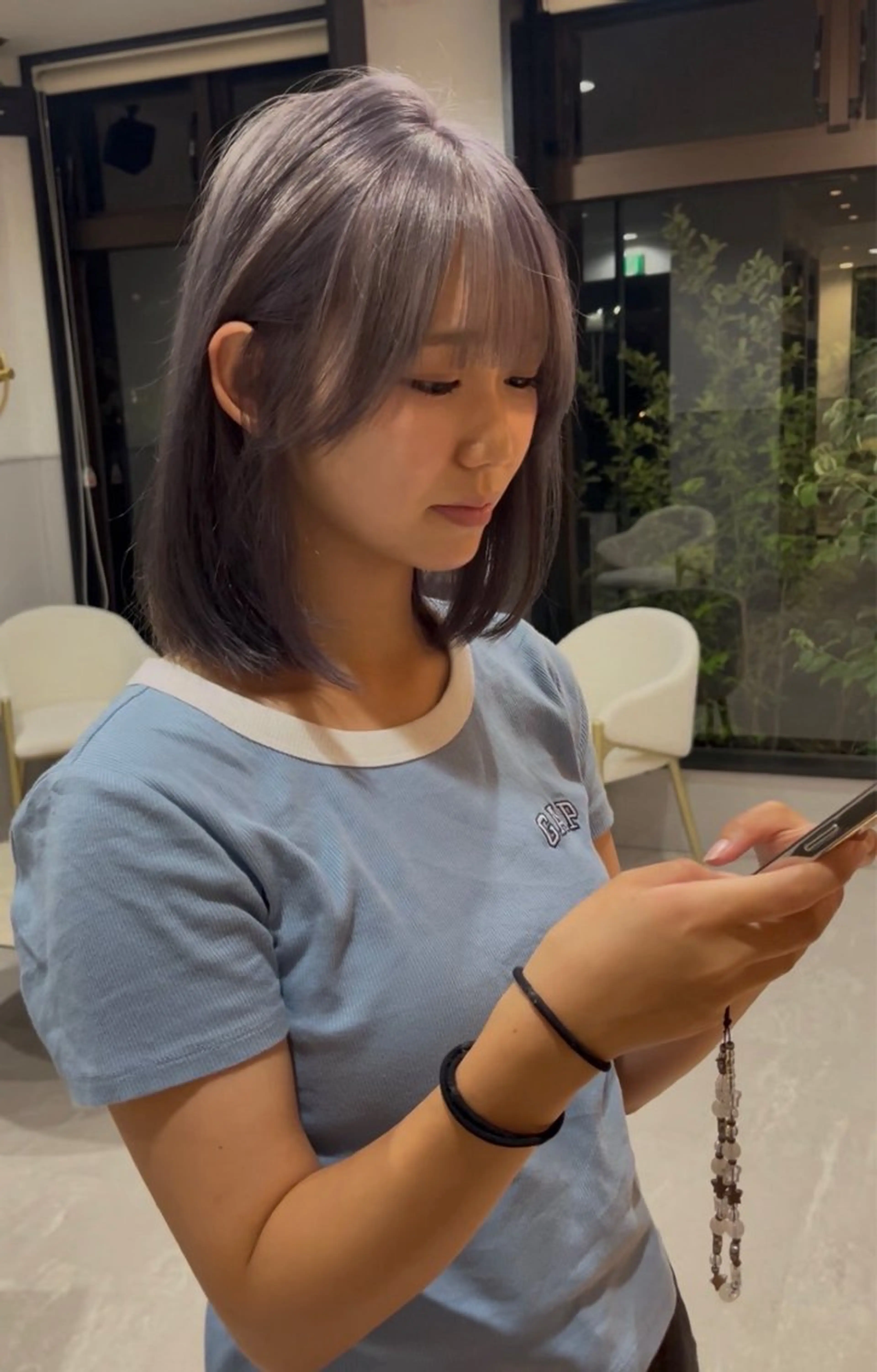 ミディアム カラー 寺島 理菜のヘアスタイル