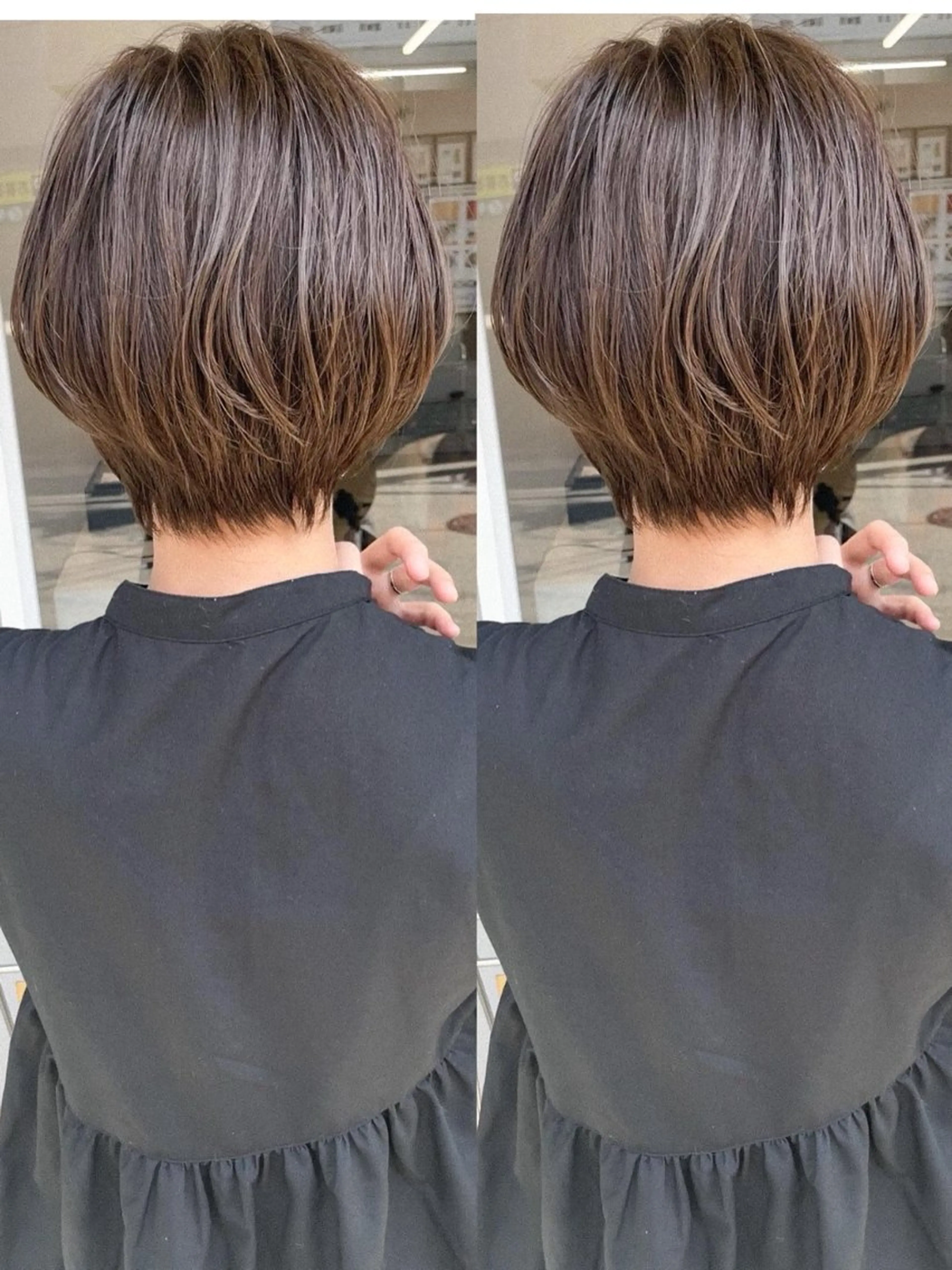 ショート 丸みショート くせ毛 ショートヘア カット ヘアカラー トリートメント mua 鳳のヘアスタイル