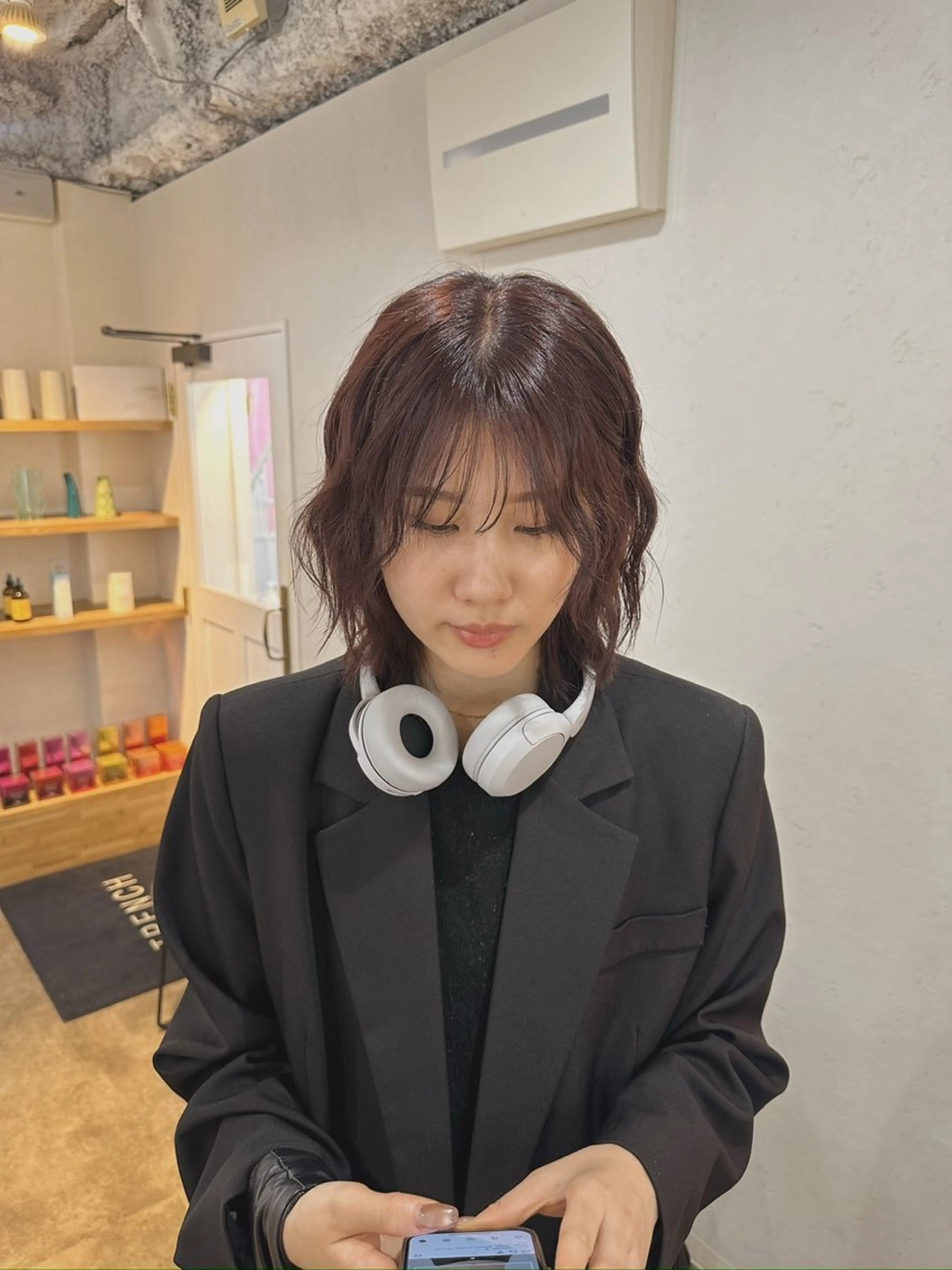 ミディアム ヘアカラー 🧣misaki 透明感カラー🧣のヘアスタイル