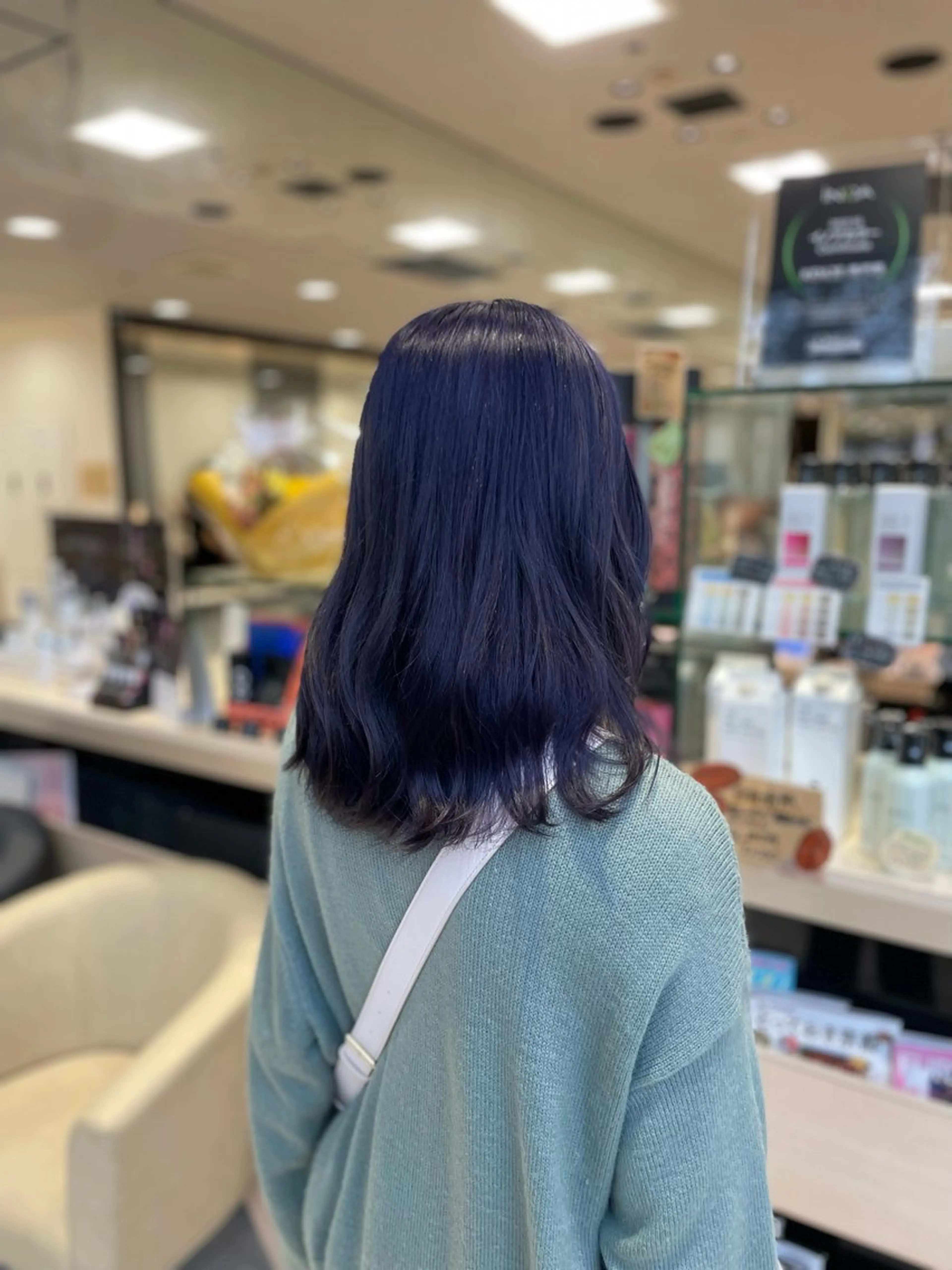 セミロング カラー ブリーチ パープルカラー ヘアカラー クロスパーマ/うる艶 カラー/Kurumiのヘアスタイル