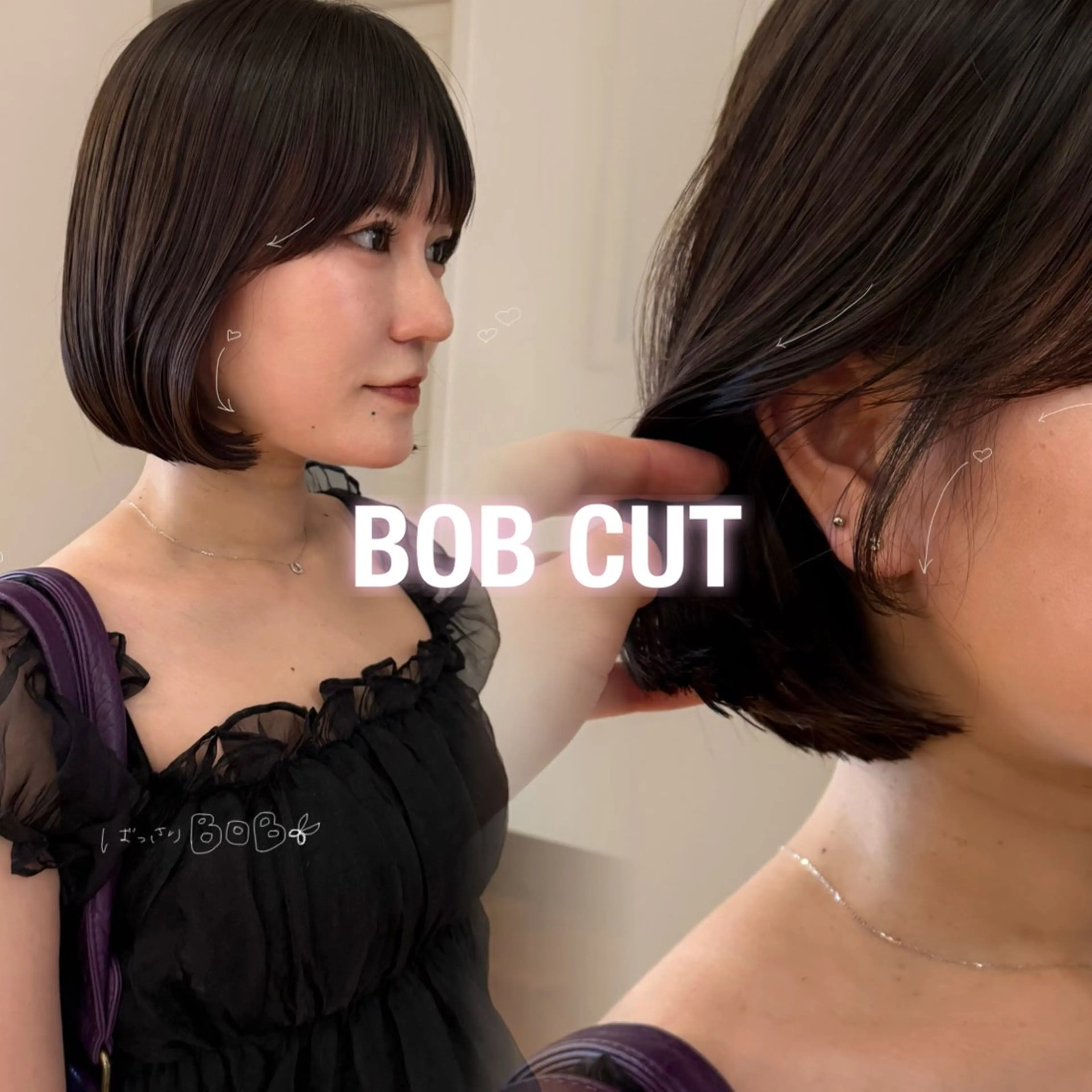 ショート ボブ 顔周りカット SARA KIMIYOのヘアスタイル