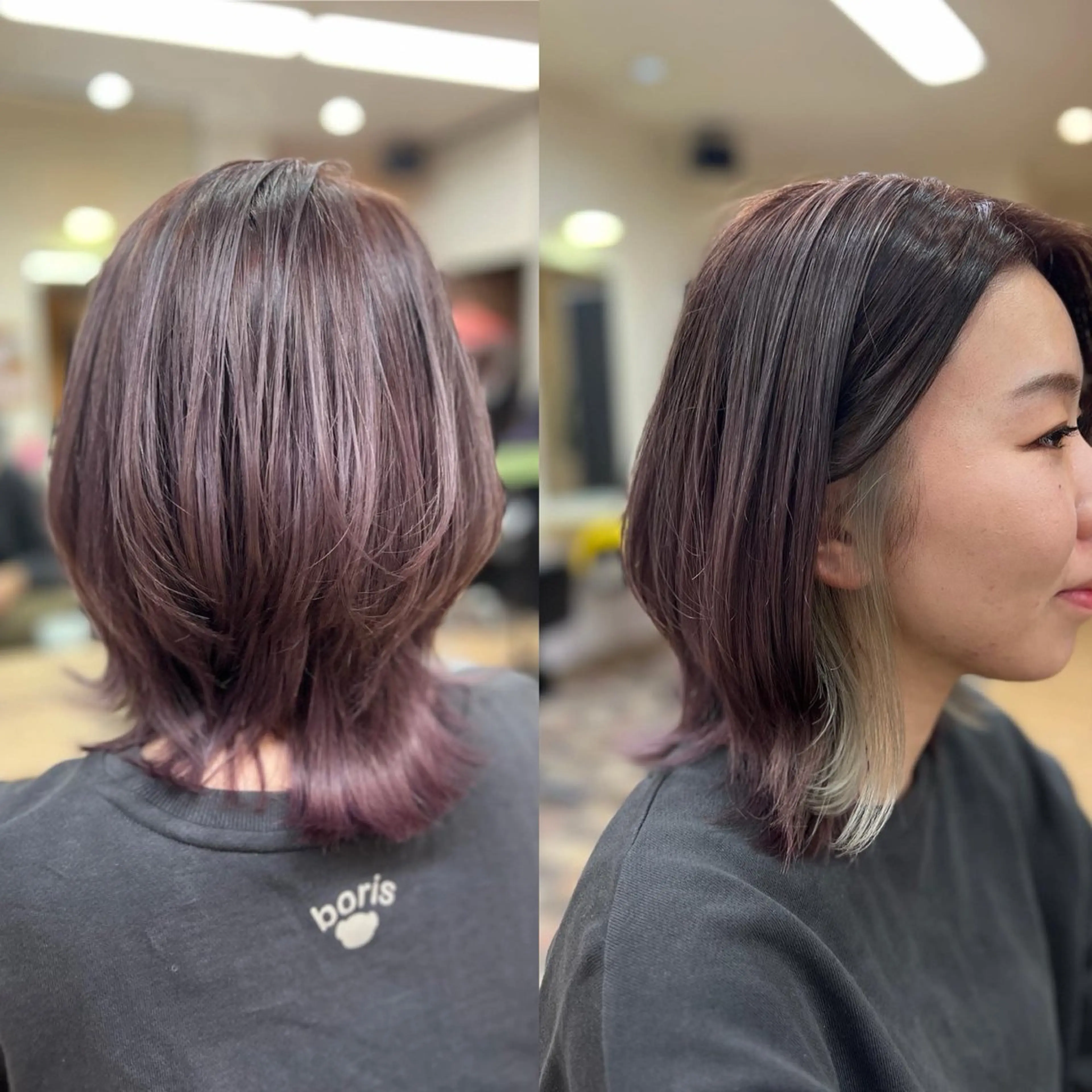 ミディアム Aile所属・酸性ストレート／カラ ー/山下高明のヘアスタイル