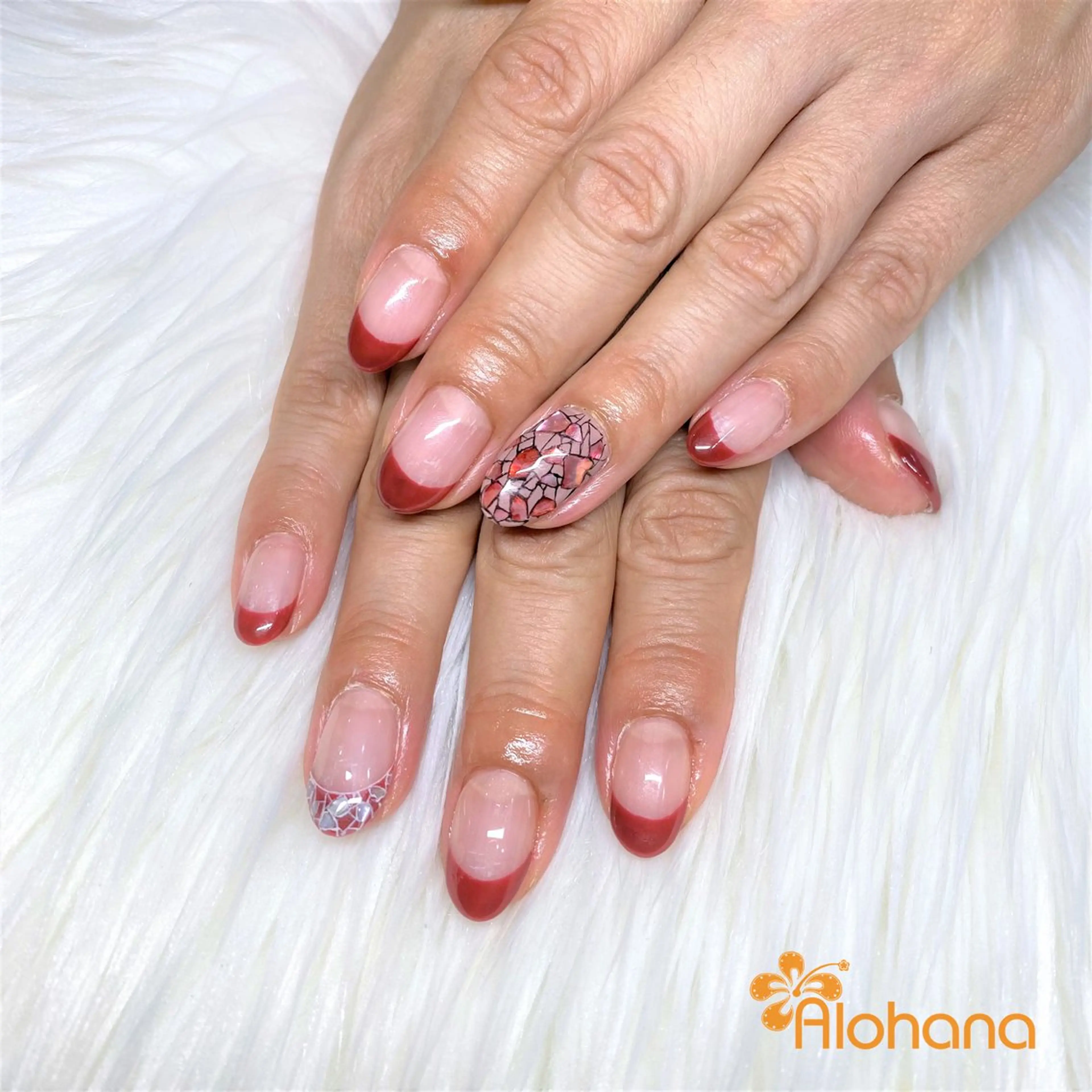 ネイル 赤色 Alohana所属・Alohana Minaのネイルデザイン