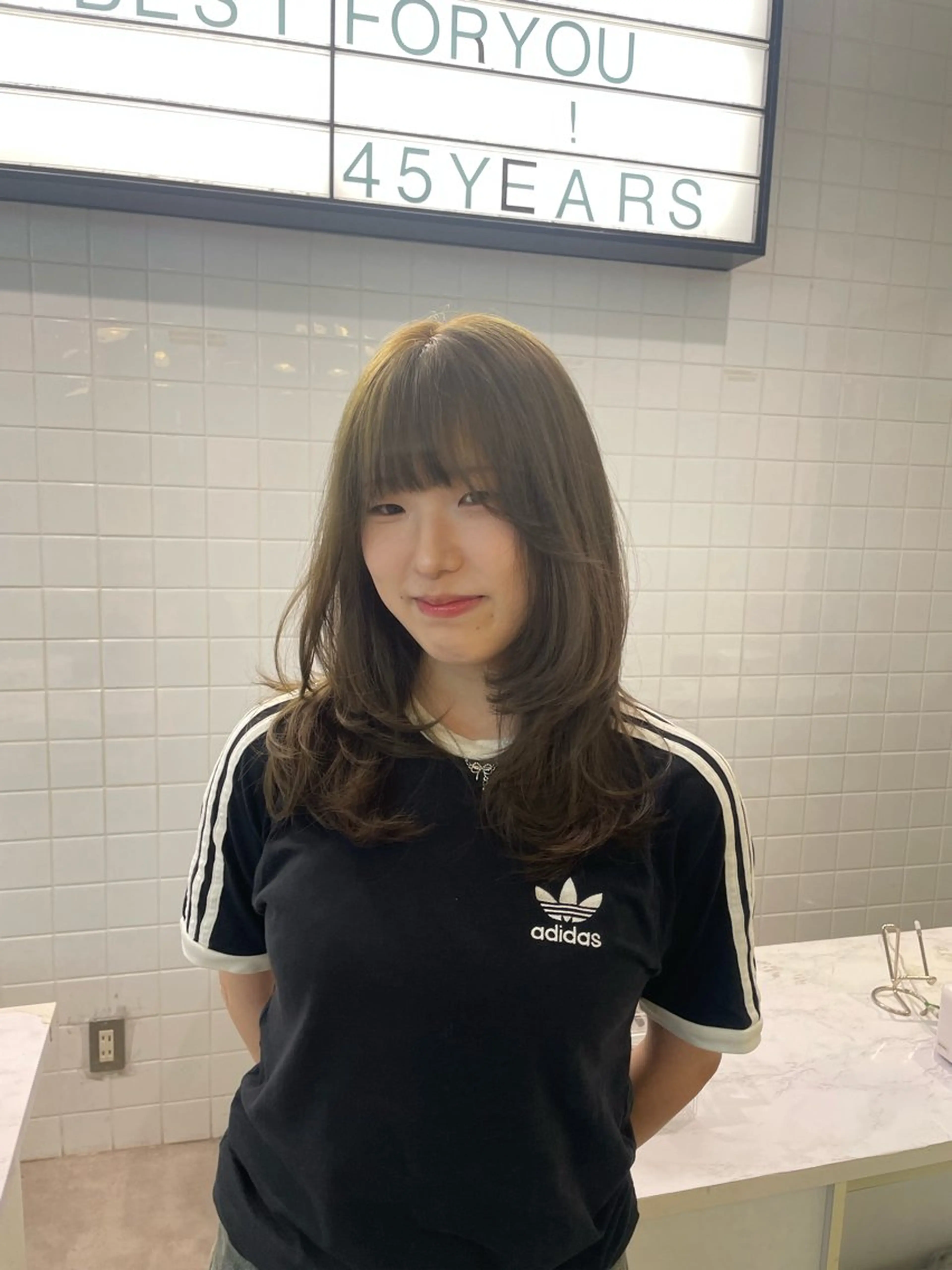 セミロング カラー ヘアカラー 韓国ヘア/ネイル kanako🤍🫧のヘアスタイル