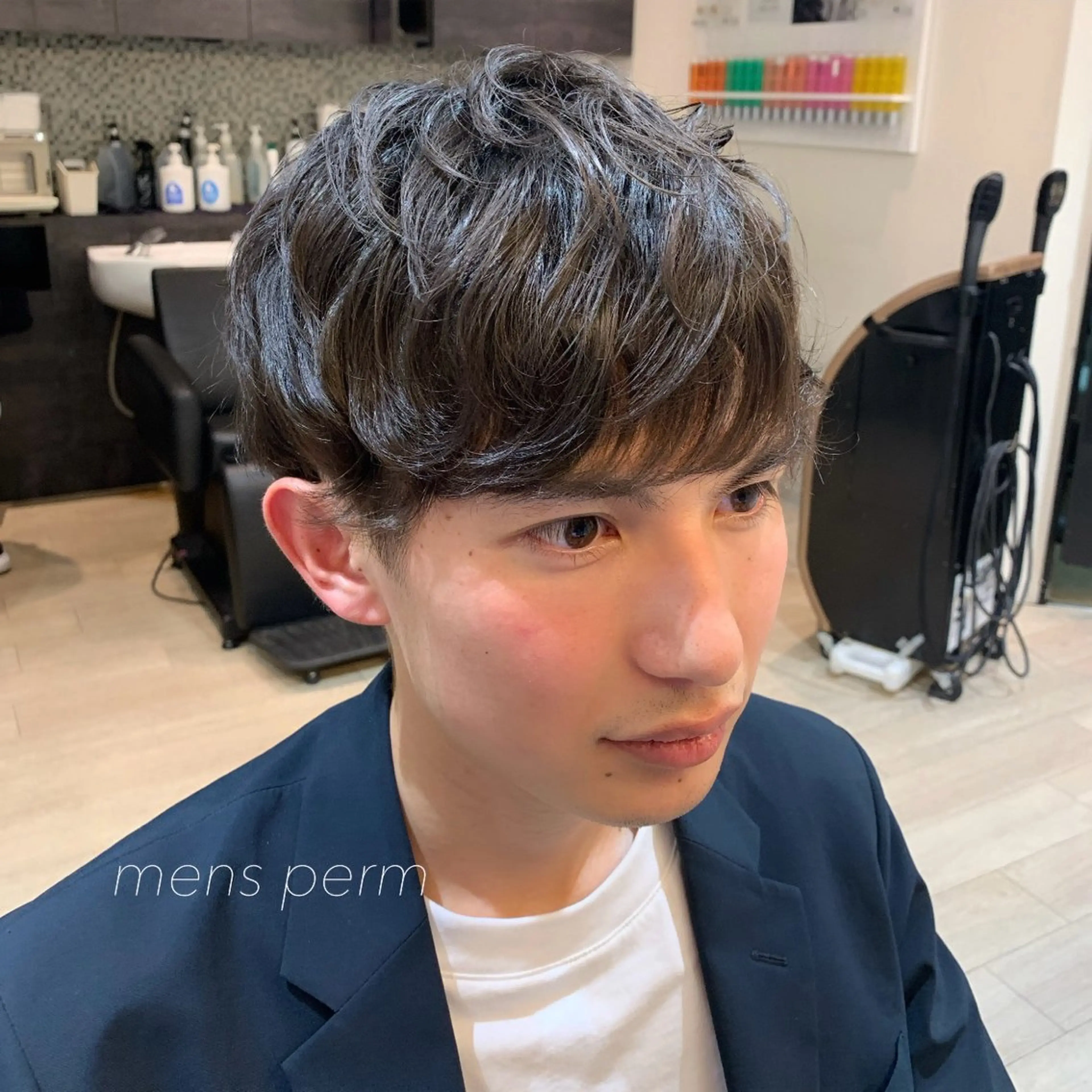 ショート パーマ メンズ マッシュ メンズパーマ ニュアンスパーマ GO TODAY 原宿本店所属・似合わせカット得意 💛RENA💛のヘアスタイル