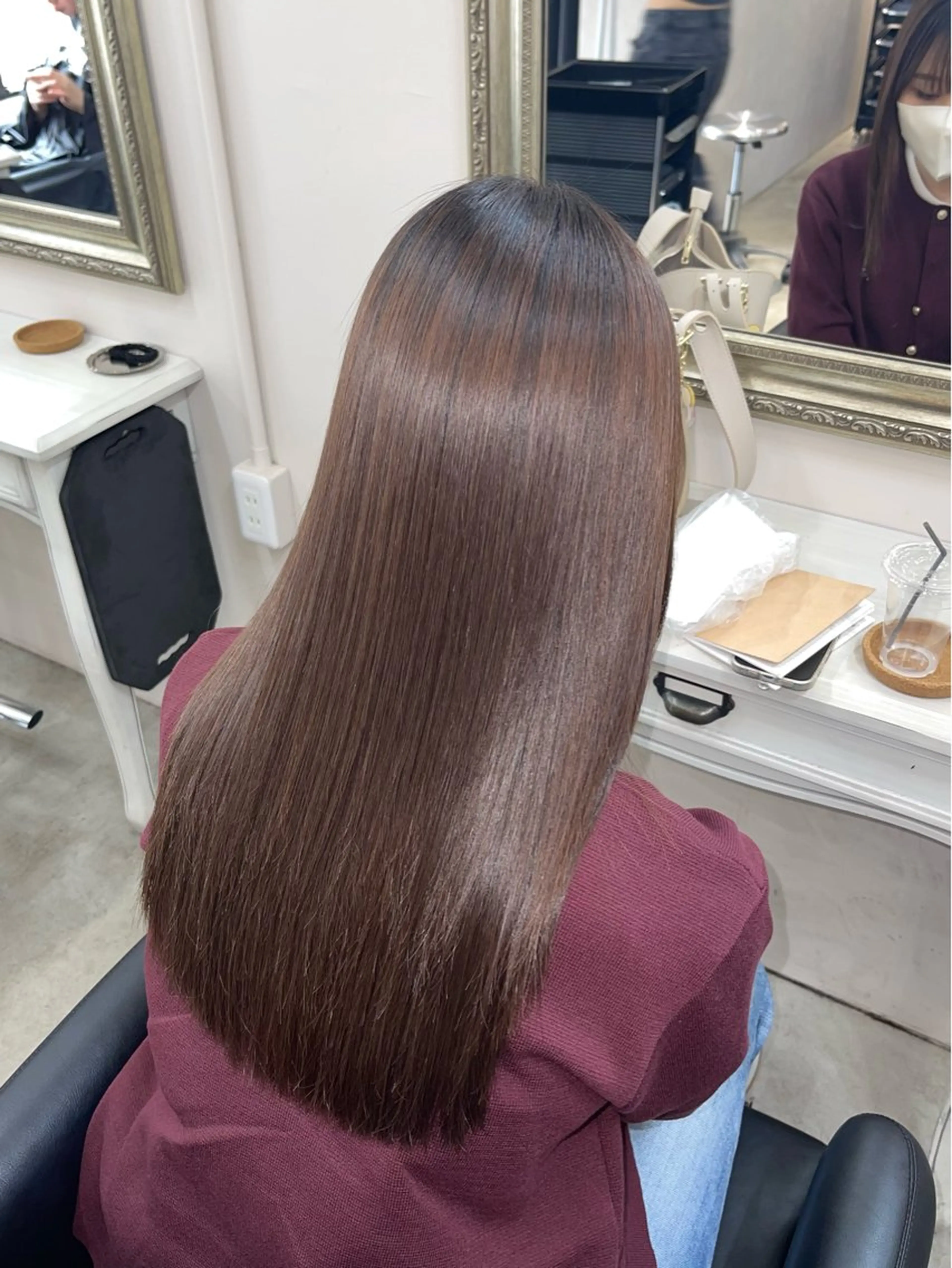 ロング 髪質改善 カット 縮毛矯正 トリートメント 堀江/艶髪/透明感 カラー/NENE🫧のヘアスタイル