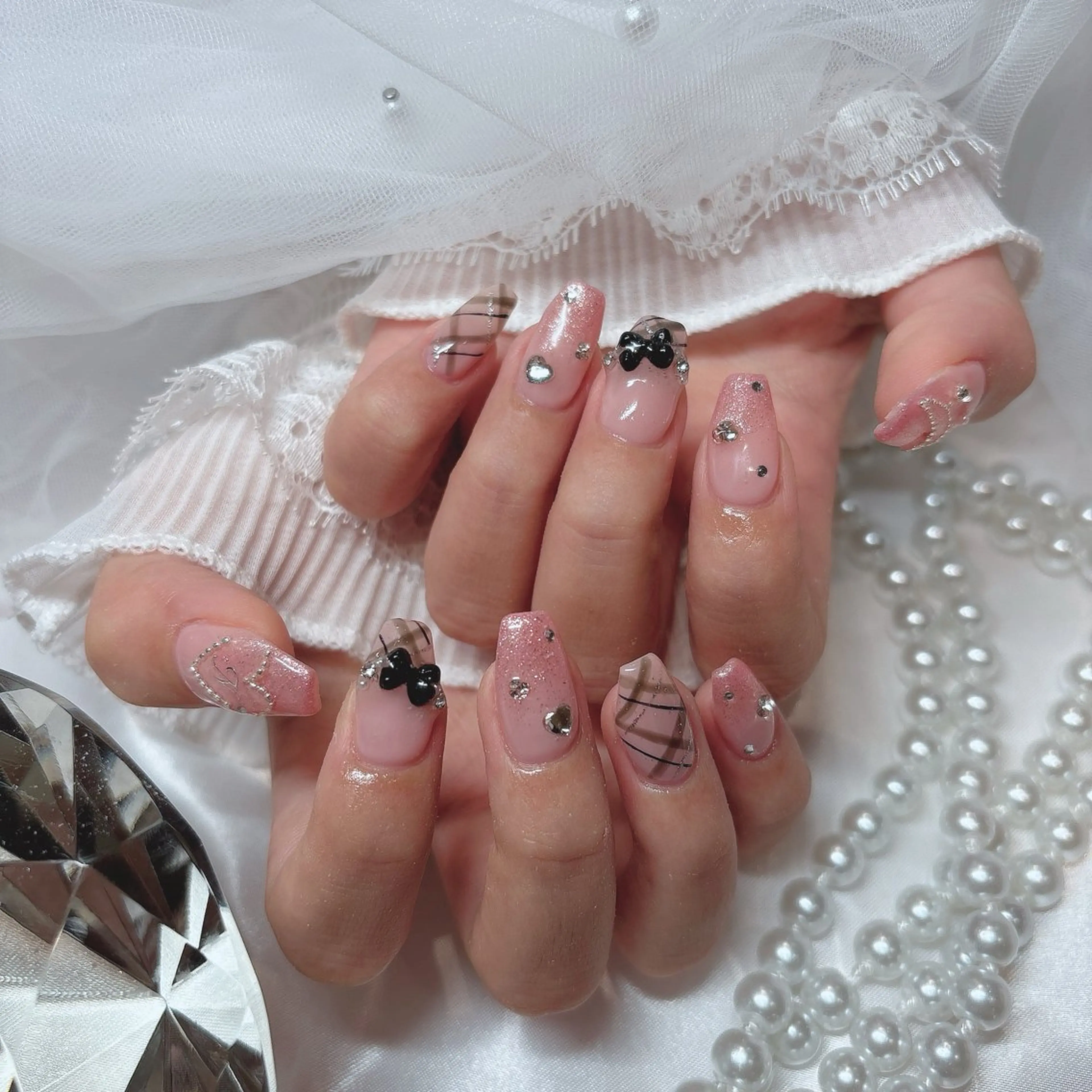 ネイル リボン ハンドネイル ♡mimielu nail♡のネイルデザイン