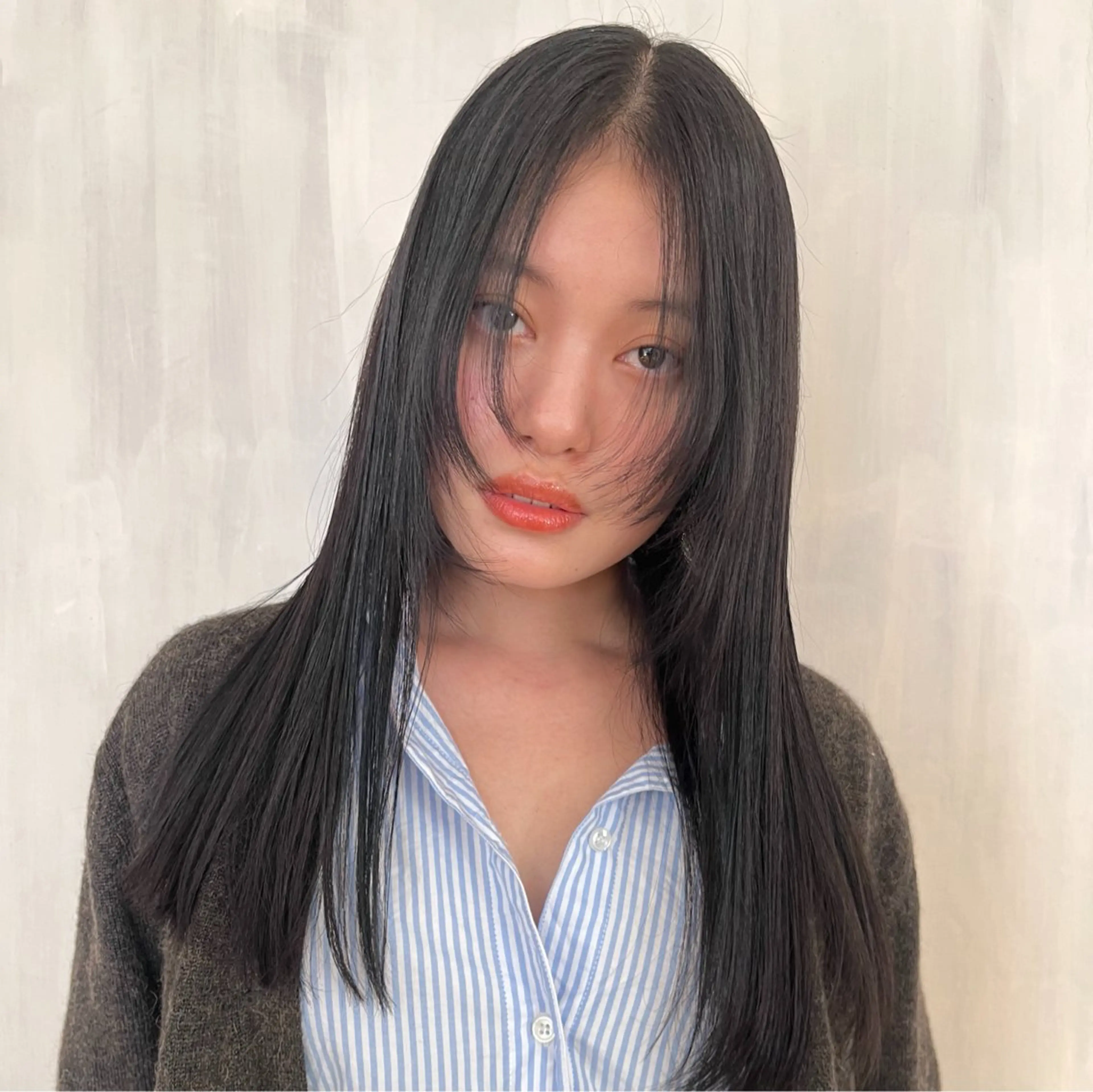 <ケアトリートメント付> カット+酸性ストレート+カラー+前処理トリートメントの写真