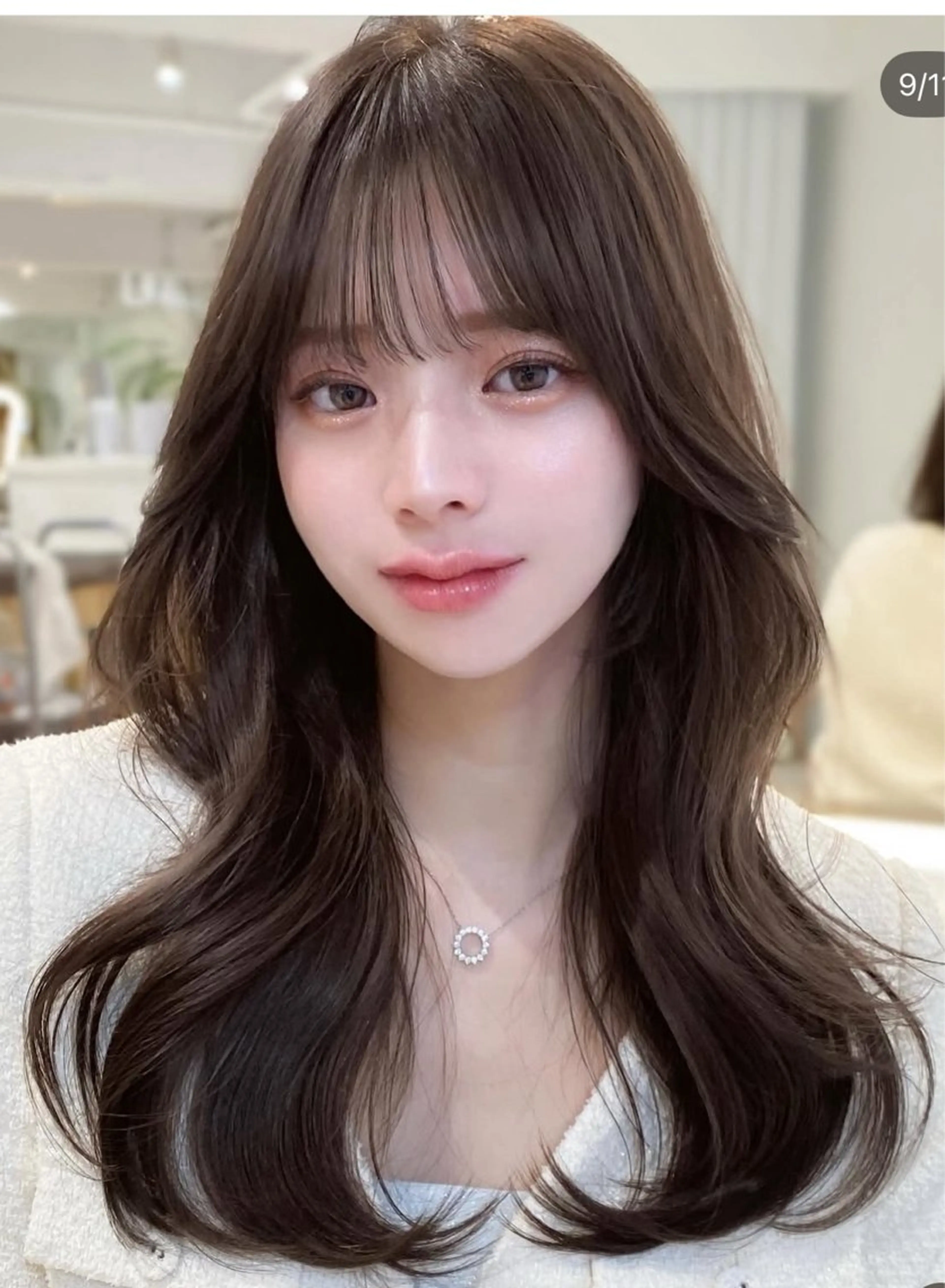 ロング カラー ARMONY表参道店所属・韓国風レイヤーカラー ライムのヘアスタイル