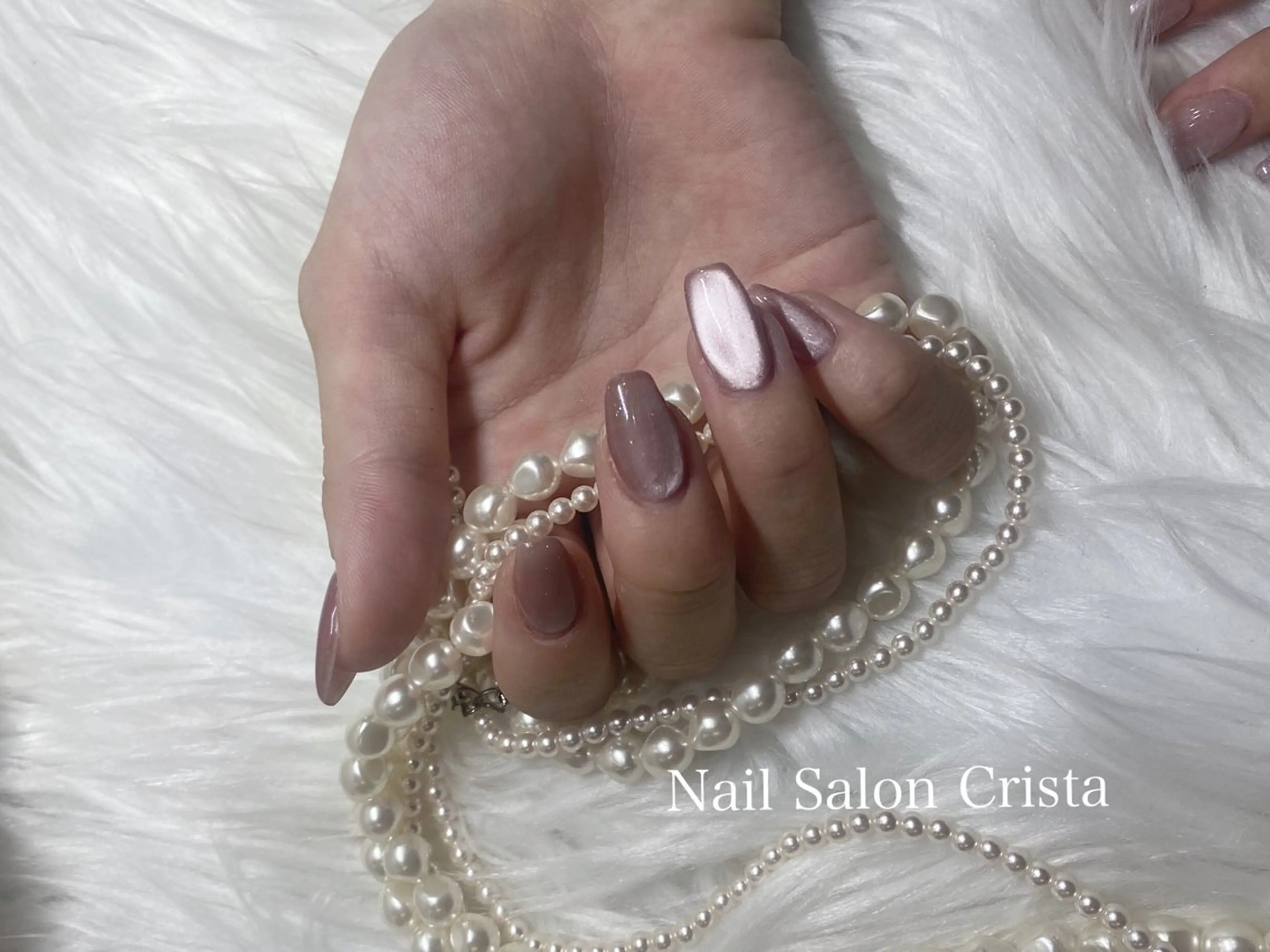 ネイル フットネイル ジェルネイル マグネットネイル オフィスネイル ワンカラーネイル ハンドネイル CRISTA所属・CRISTA MOMOのネイルデザイン