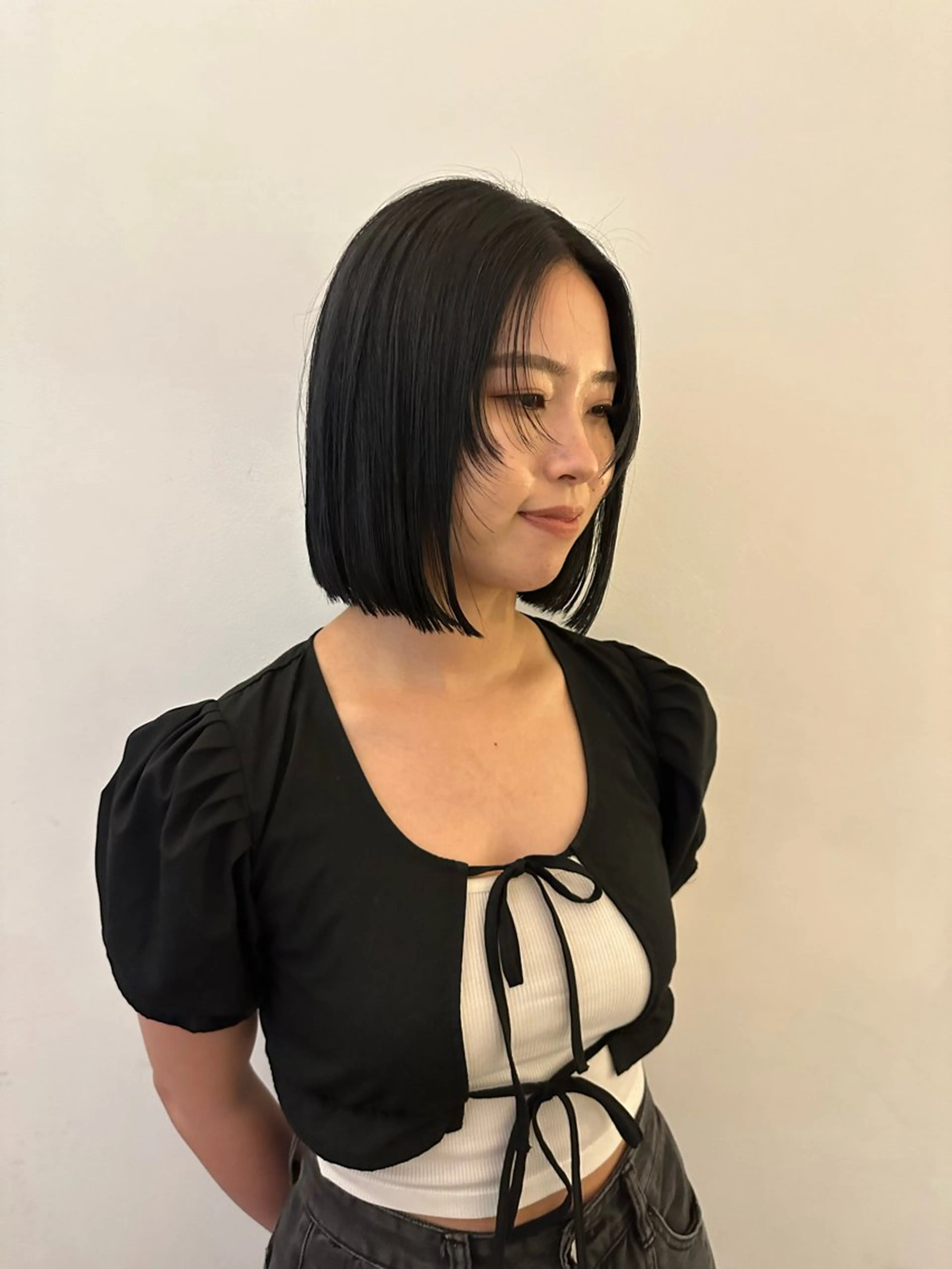 ミディアム カラー 黒髪 ブロンド Cinq所属・ハイライト🌟/ ボブ/豊田のヘアスタイル