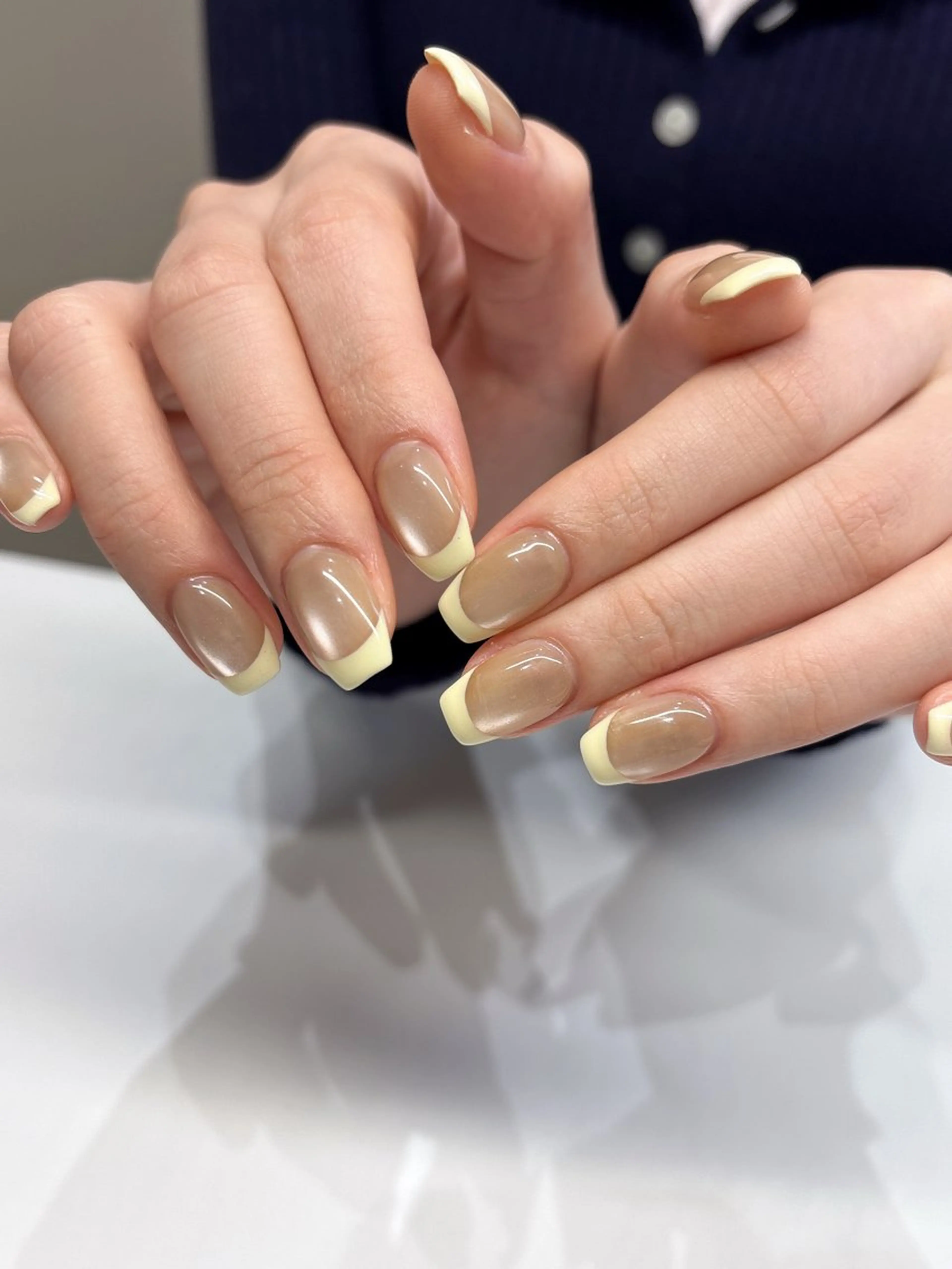 ネイル フレンチネイル マグネットネイル ☁️Himmel☁️ SARA💛のネイルデザイン