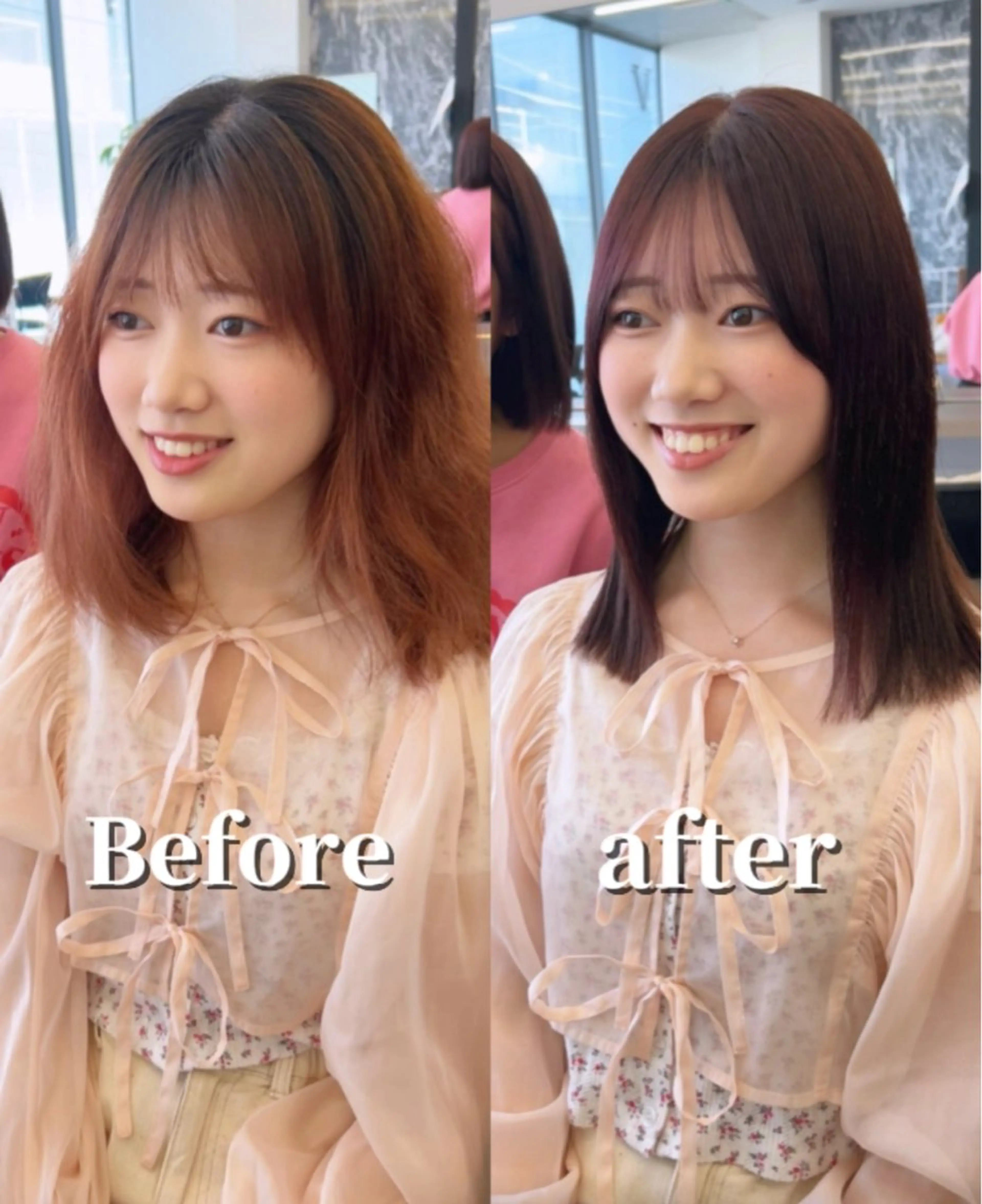 セミロング 縮毛矯正 縮毛矯正支持率N O.1あおい🕊️✨のヘアスタイル