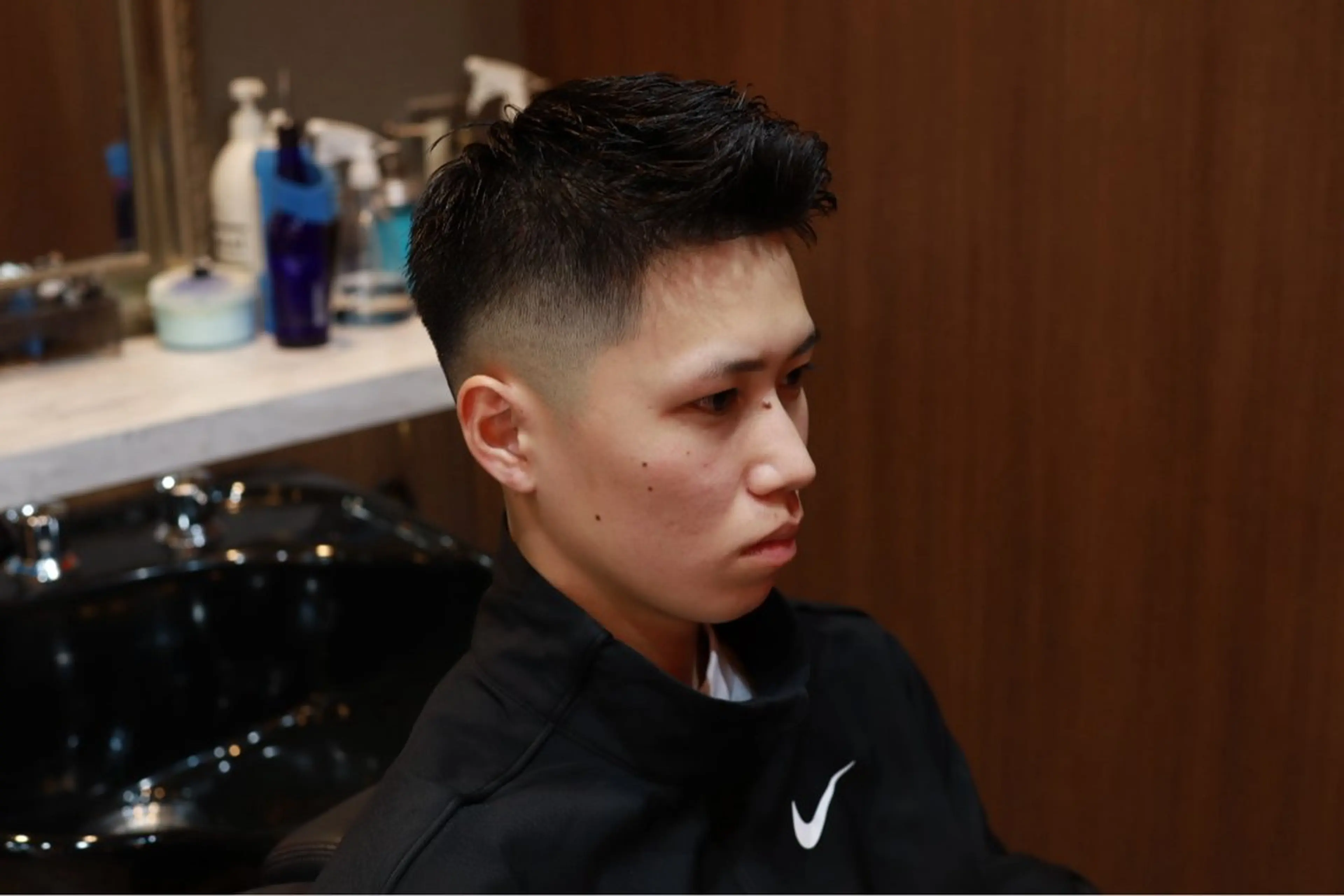 ショート メンズ フェードカット 吉田 愛恵のヘアスタイル