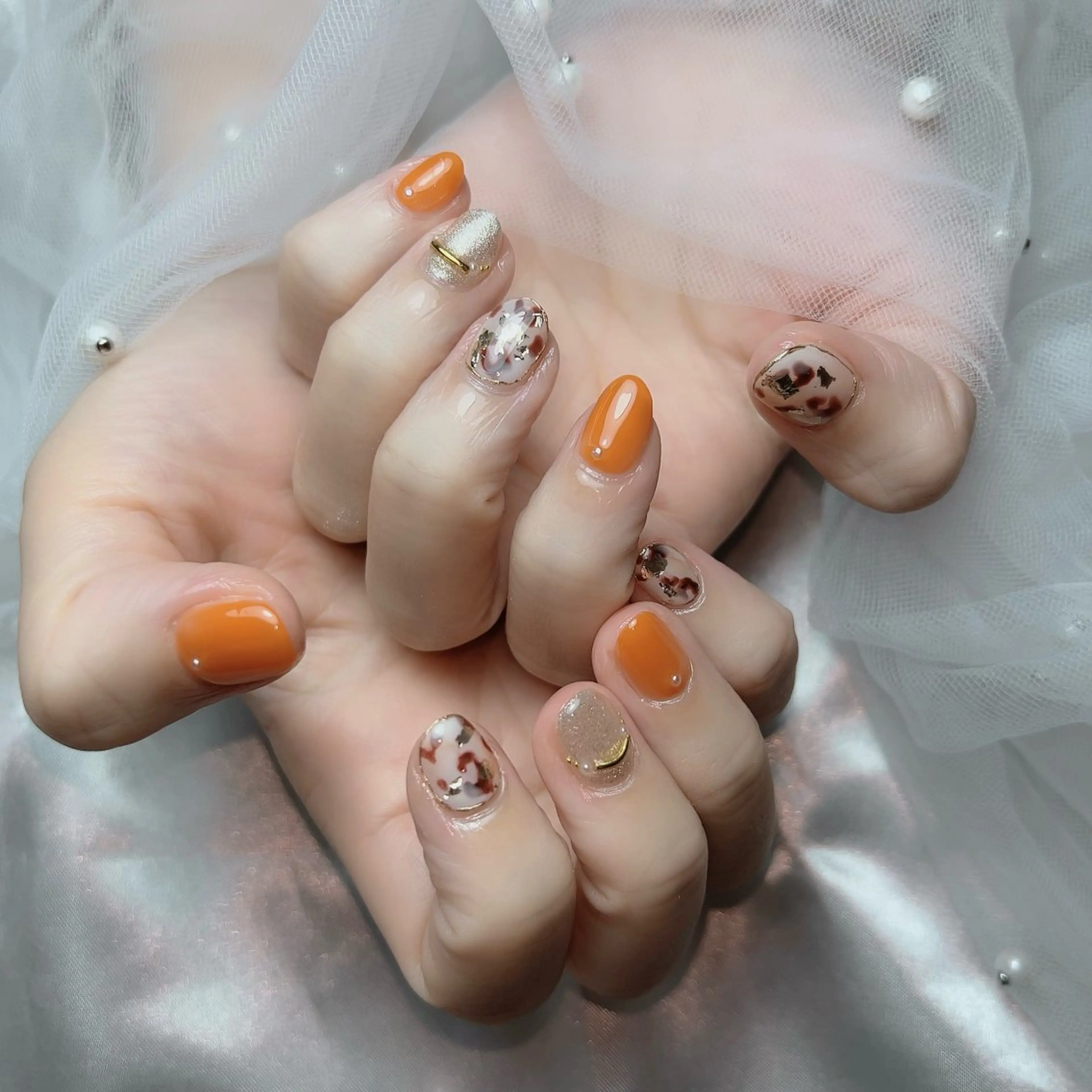 ネイル べっ甲ネイル pnd.nail所属・半田 友加里のネイルデザイン