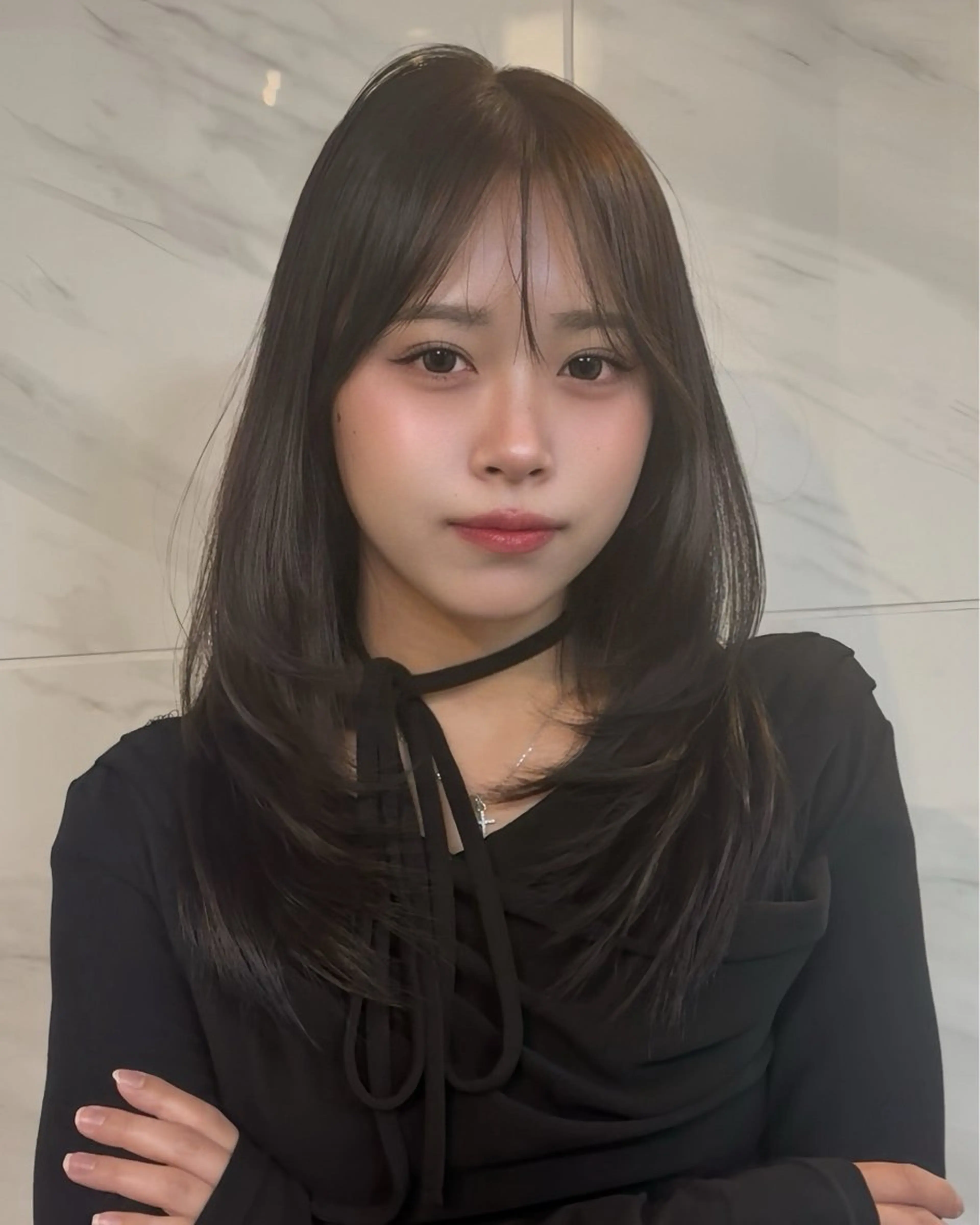 セミロング カット ヘアカラー トリートメント 🤍韓国ヘア/ 楓🤍のヘアスタイル