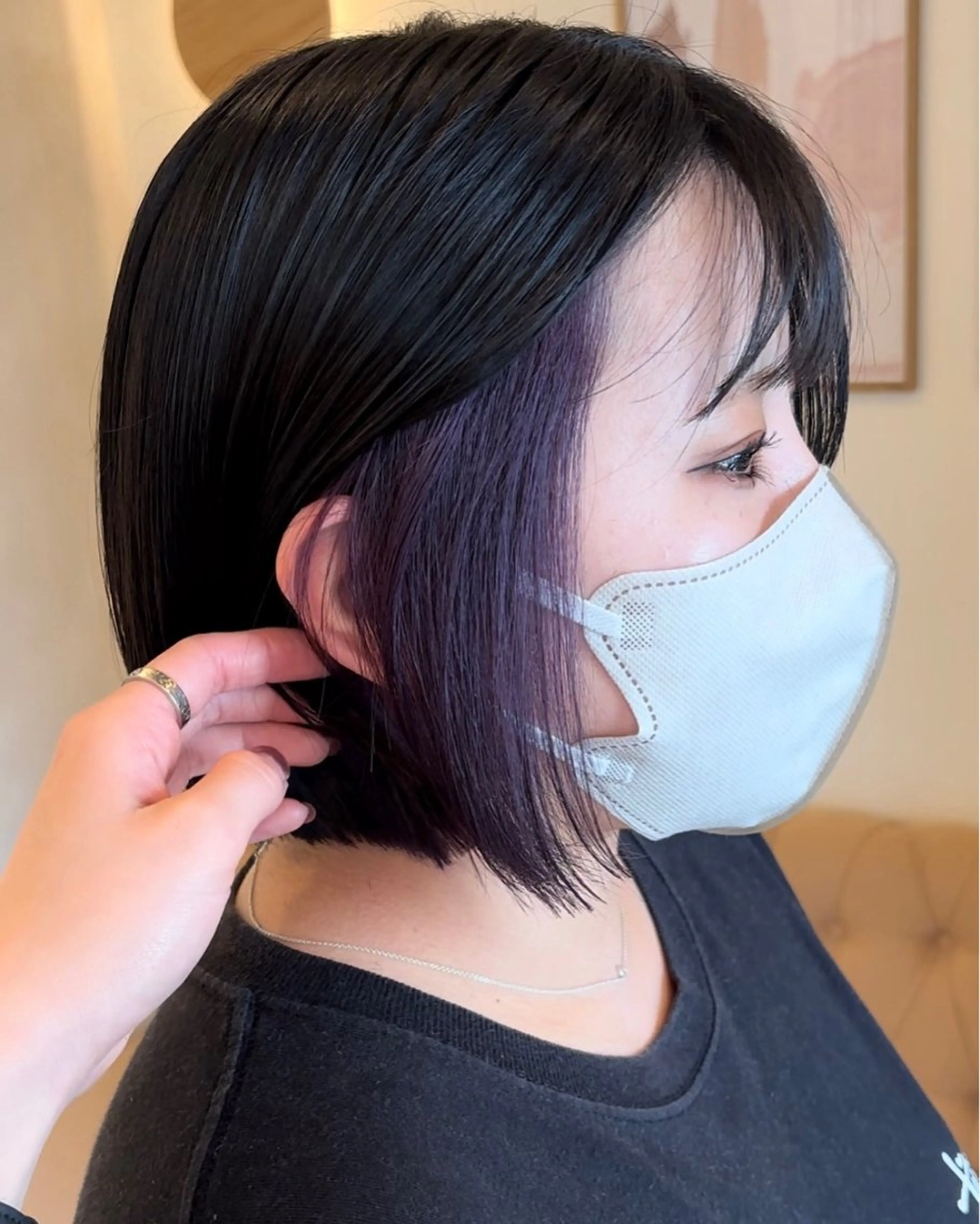 ミディアム カラー カット ヘアカラー トリートメント ミルクティ/ピンク/ レイヤー/yuriaのヘアスタイル