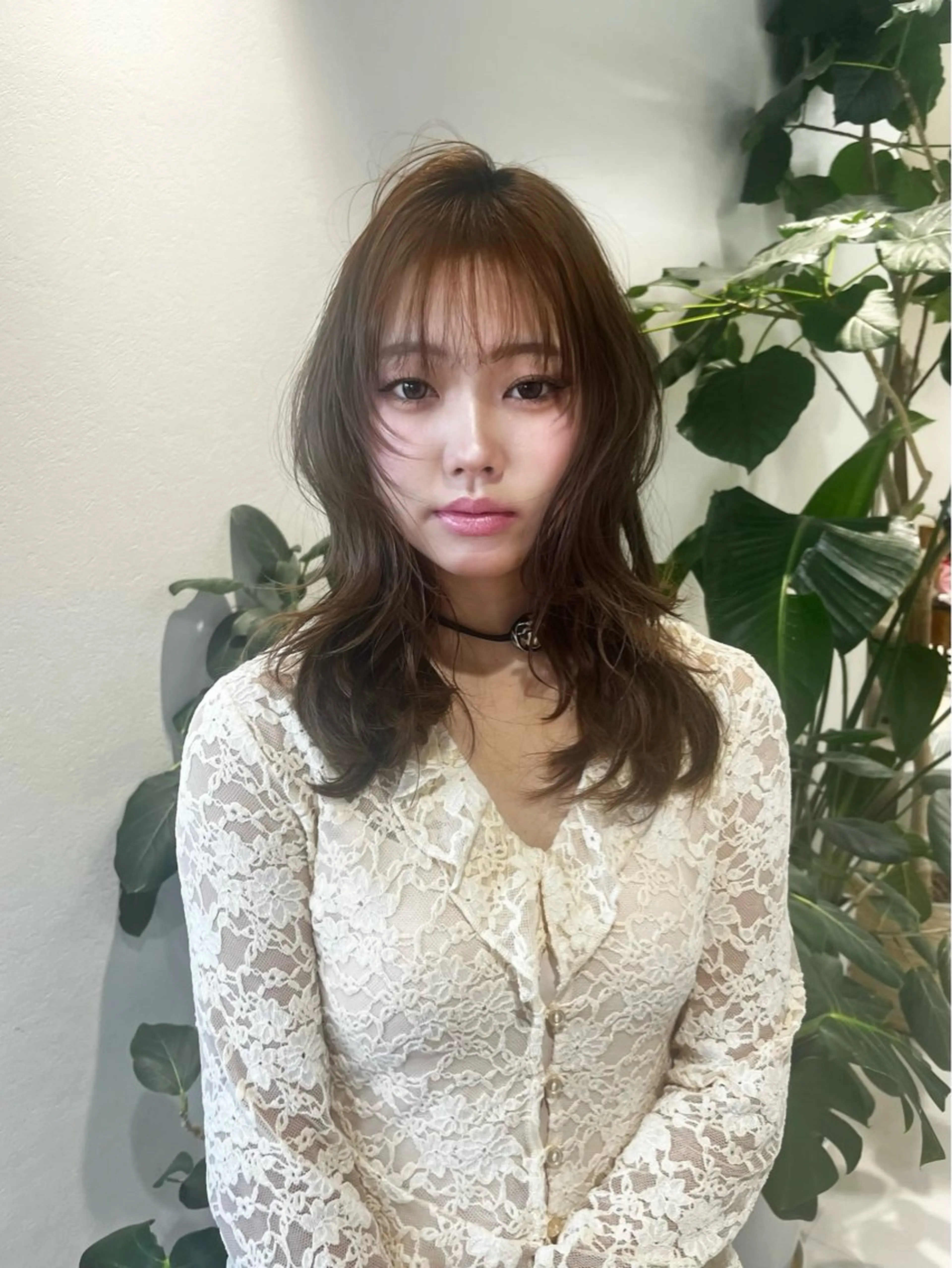 ミディアム カラー ブラウンカラー レイヤーカット カット ヘアカラー トリートメント レイヤーカット/カラ ー/U24/河野凜のヘアスタイル