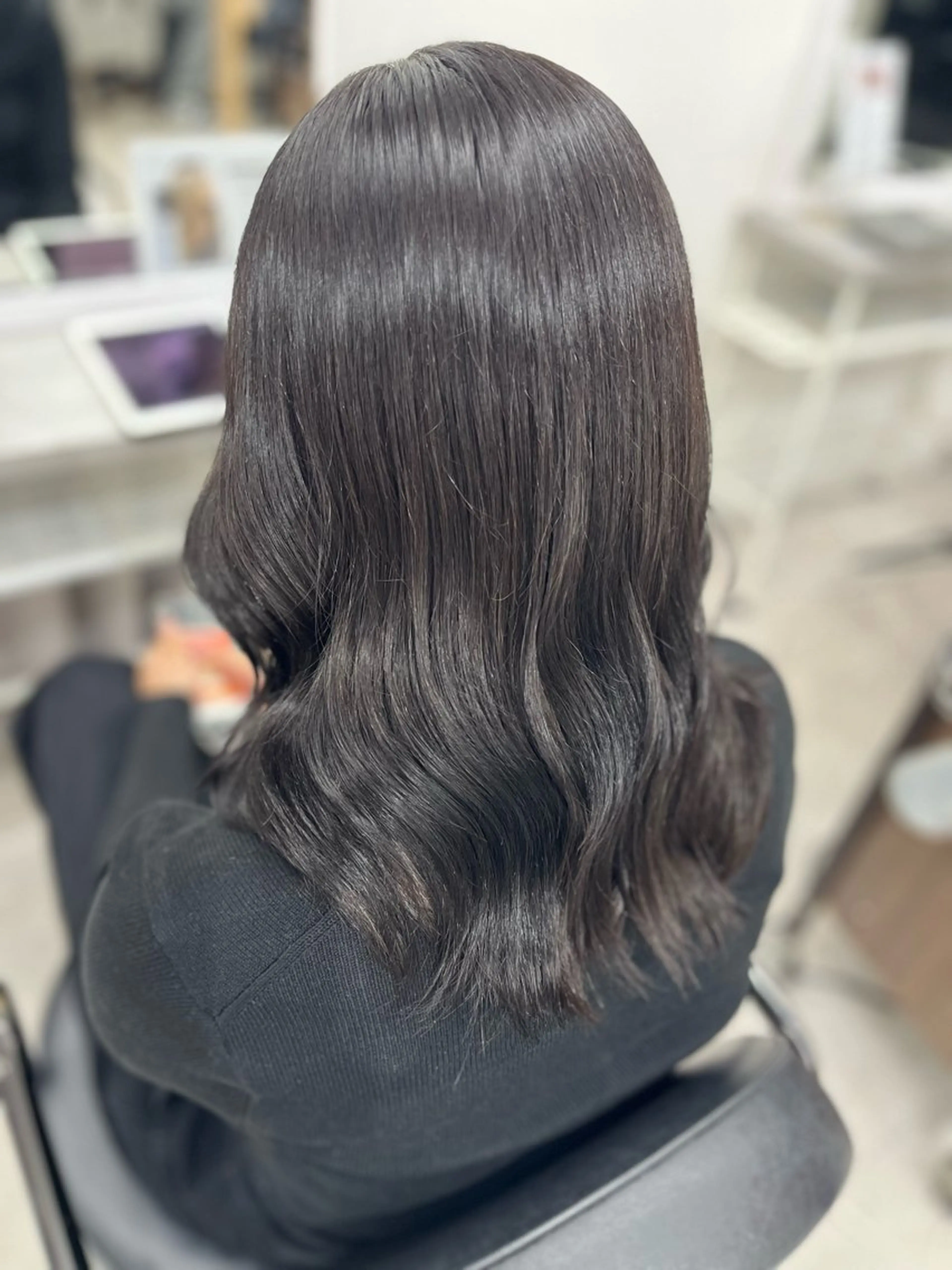 セミロング カラー グレージュ バイオレットカラー バイオレットグレージュ カット ヘアカラー トリートメント 🫧ぷる艶カラー🫧 Yuubi🦩のヘアスタイル