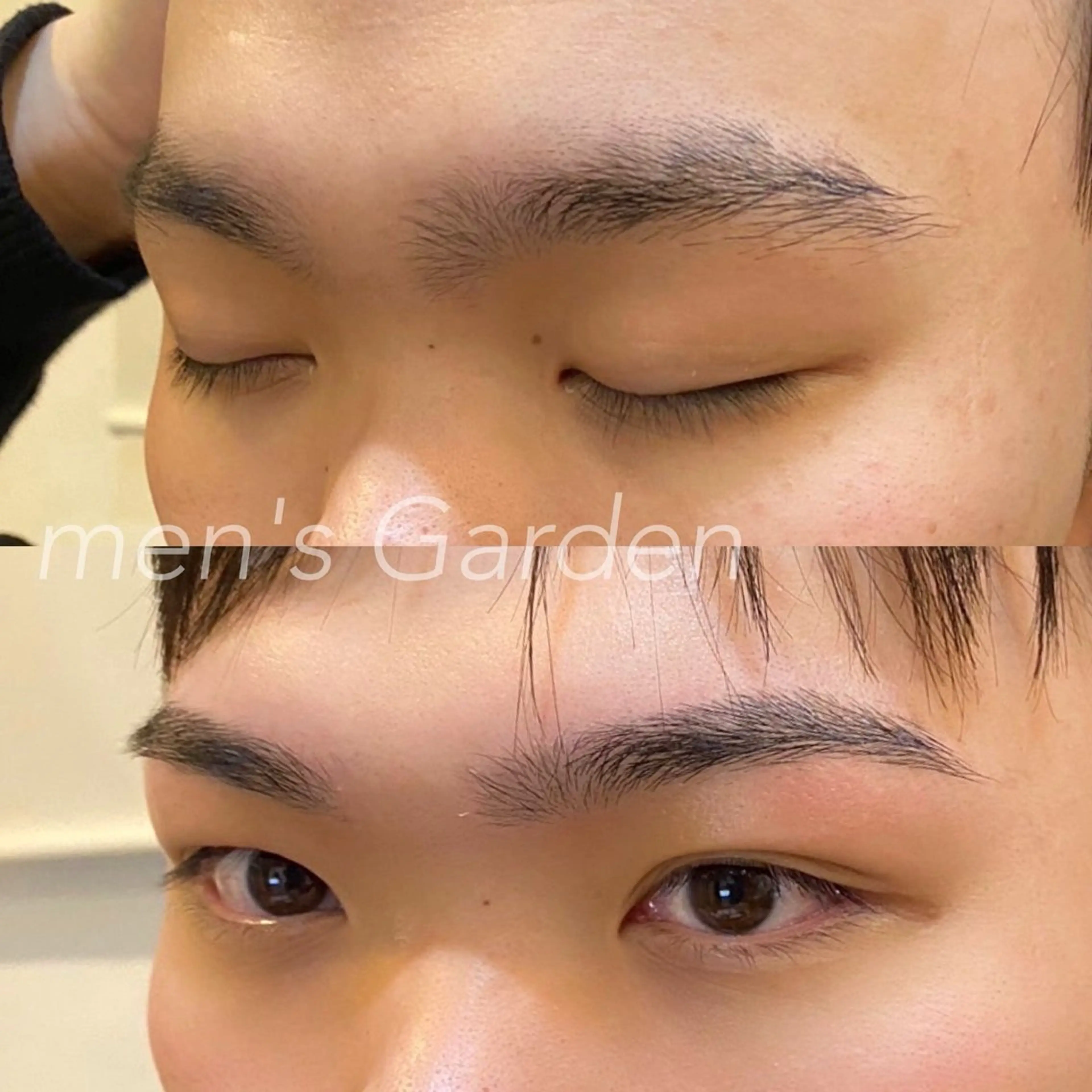 メンズ アイブロウ ハリウッドブロウリフト 眉毛ワックス脱毛 メンズガーデン yuriのネイルデザイン