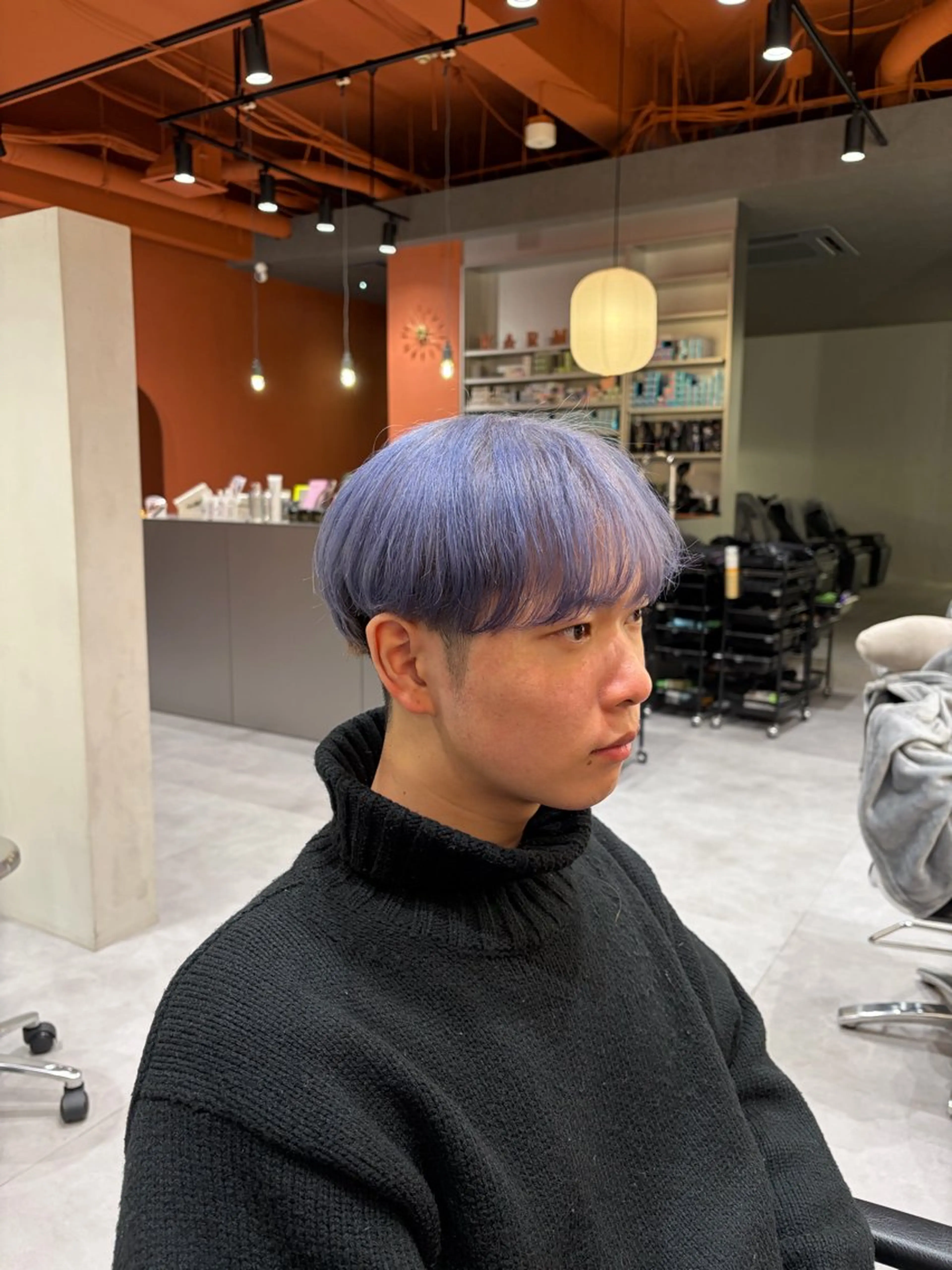 カラー メンズ ブルーカラー ブルーラベンダー ラベンダーカラー シルバー ヘアカラー ✨艶髪/ハイトーン /大籠リュウのヘアスタイル