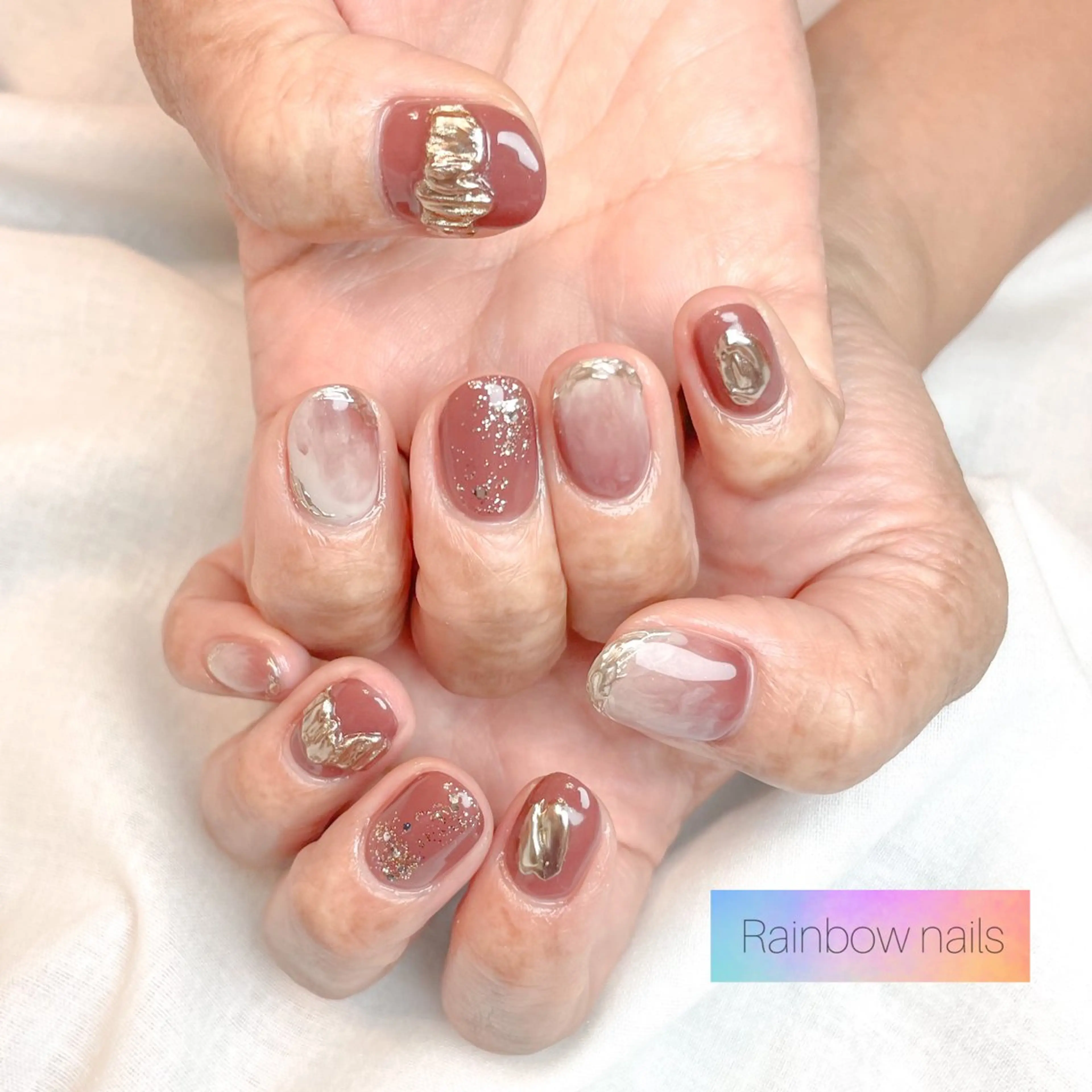 ネイル Rainbow nailsくろちゃんのネイルデザイン