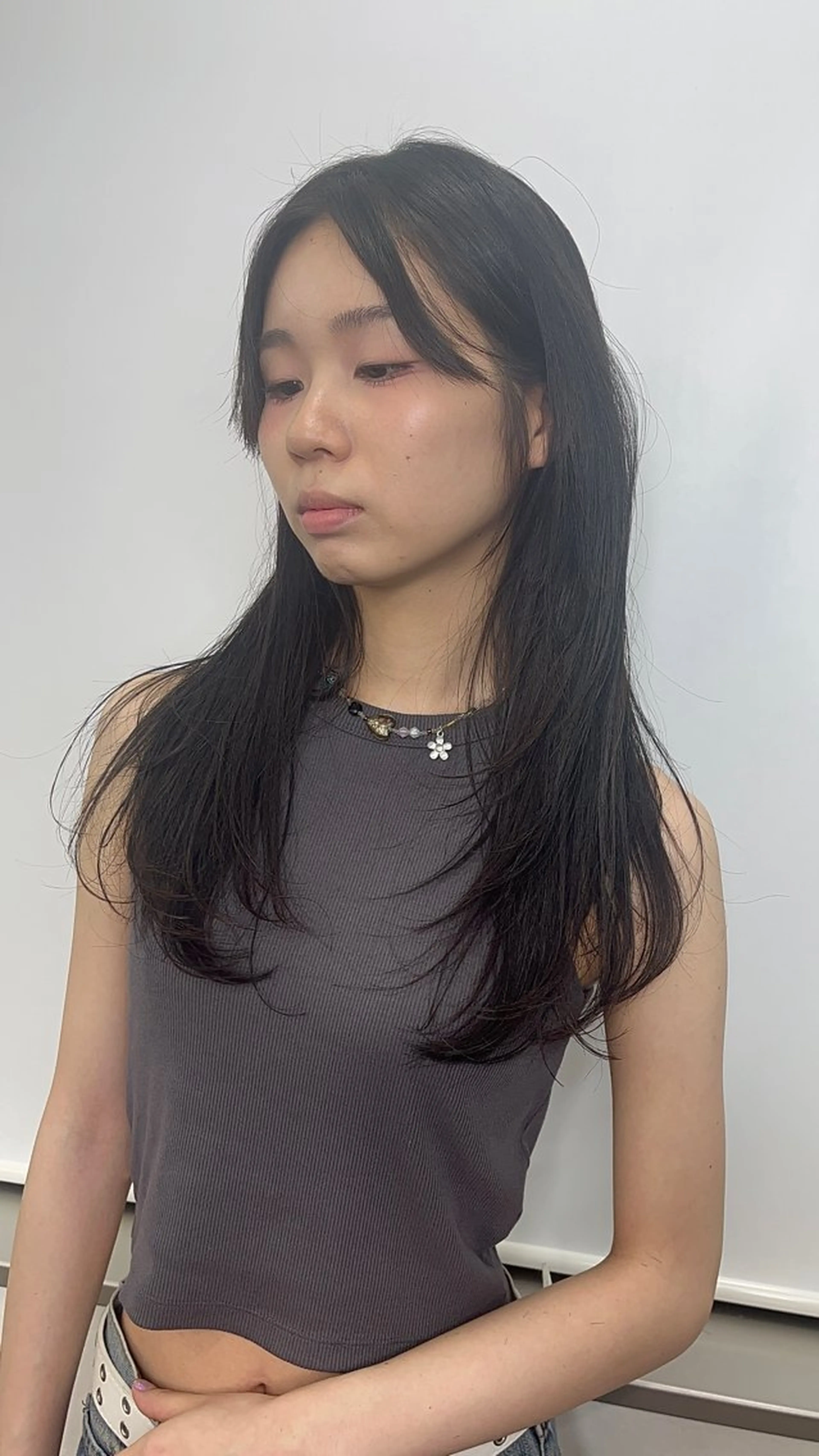 ミディアム 山崎/ボブ縮毛矯正 レイヤー髪質改善のヘアスタイル